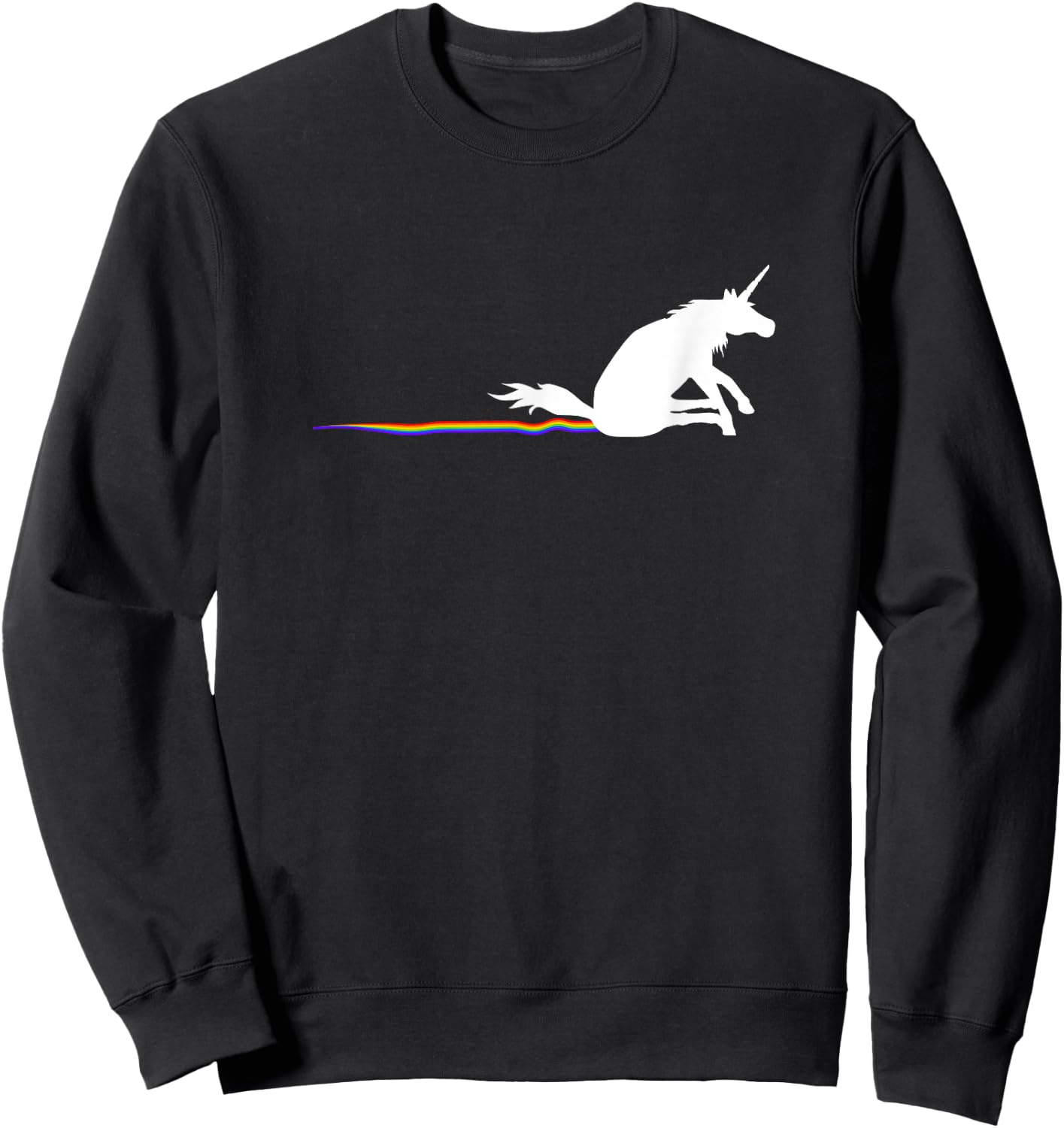 Unicorn rainbow butt scrape Sweatshirt - Sweatshirt | Black