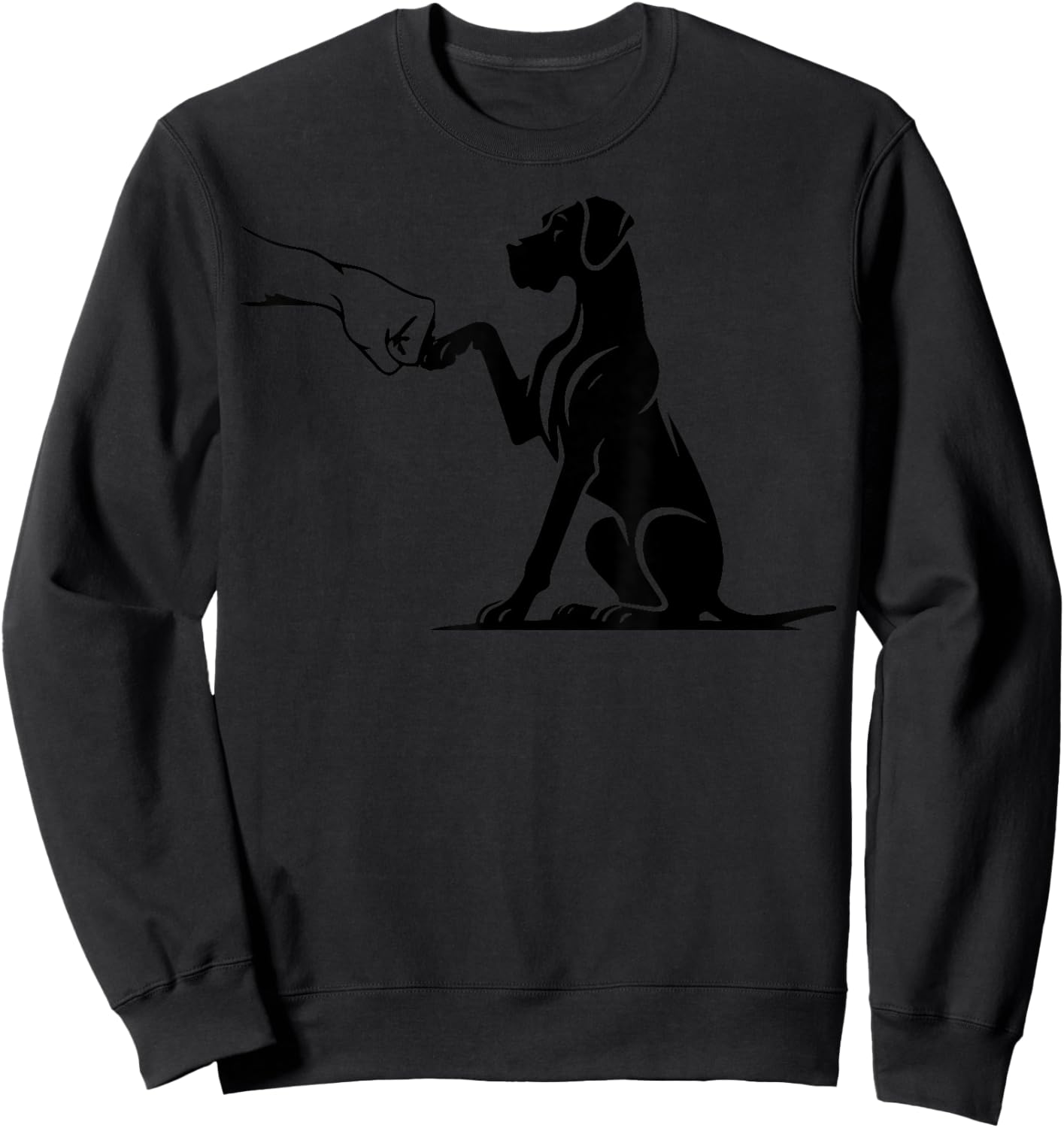 Great Dane with Hand, Mother of The Great Dane Sweatshirt - Sweatshirt | Black