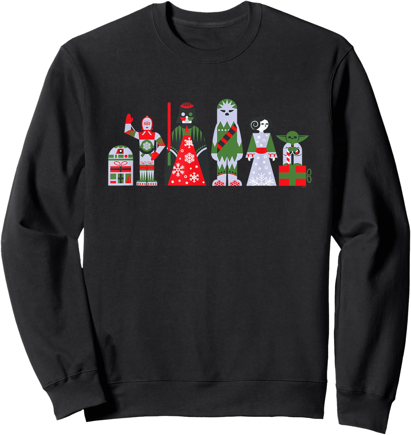 Star Wars Holiday Galactically Festive Christmas Pattern Sweatshirt - Sweatshirt | Black