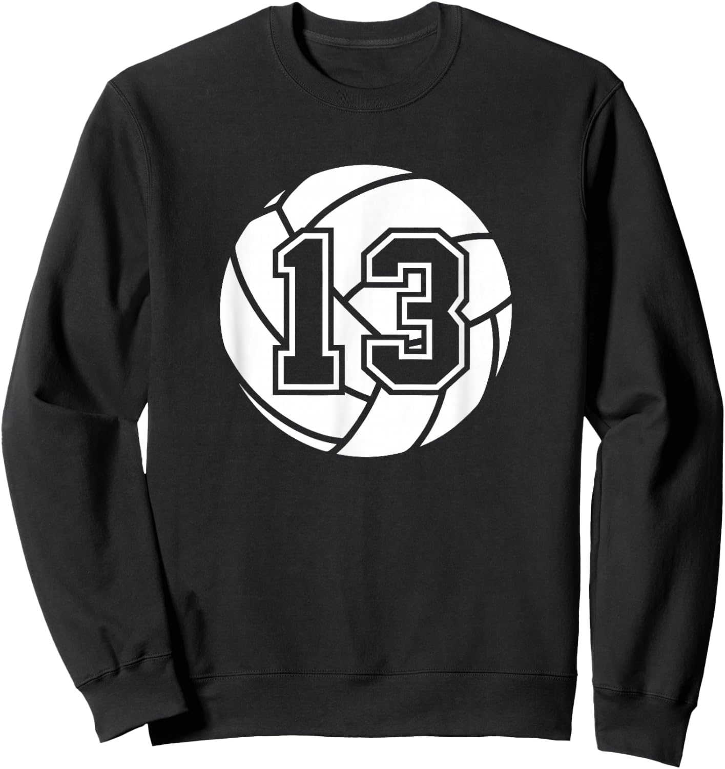 Volleyball Player #13 Volleyball Mom Dad Jersey Number 13 Sweatshirt - Sweatshirt | Black