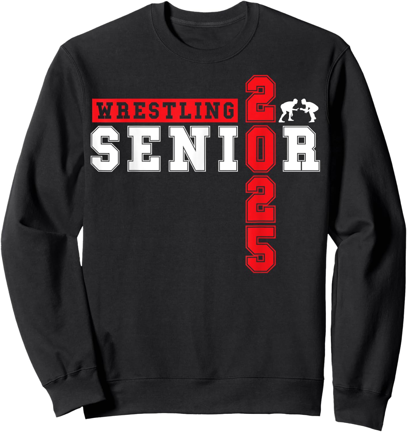 Wrestling Senior Night Wrestling Senior 2025 Graduation 9 Sweatshirt - Sweatshirt | Black