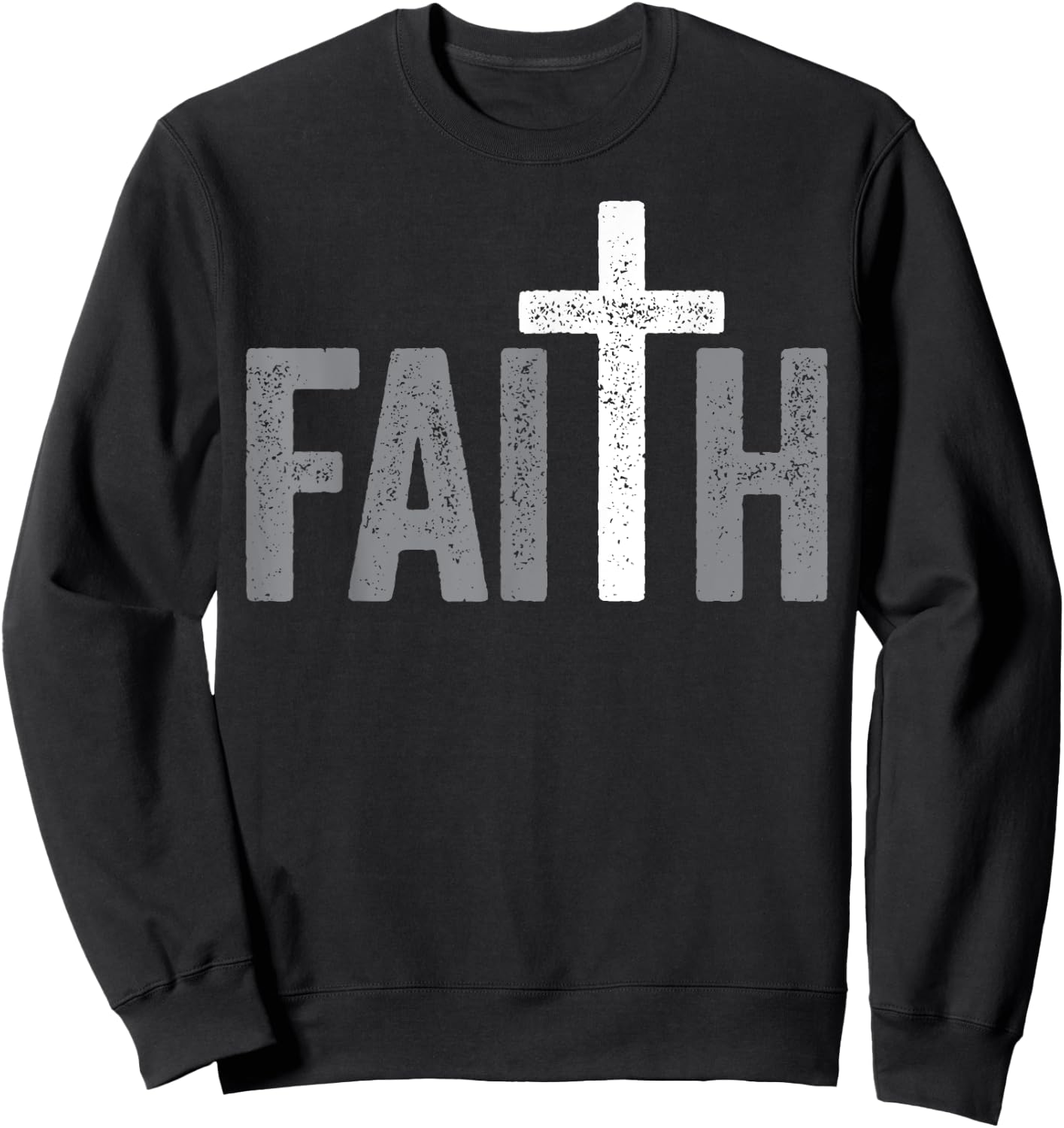 Christian Christ Religious Women Men Faith Cross Sweatshirt - Sweatshirt | Black