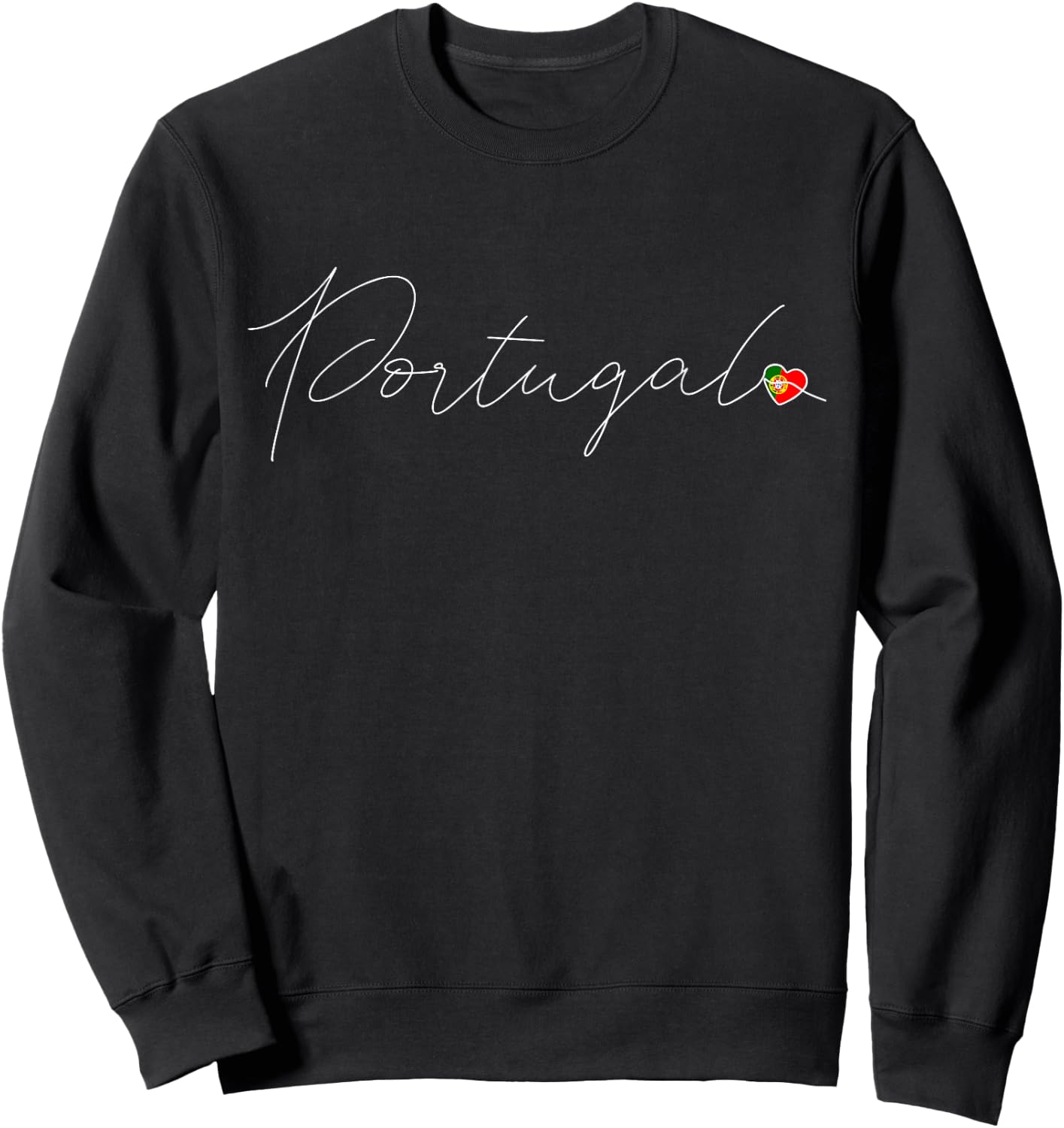 Portugal Simple Love Portuguese Flag Heart on Portugal Sweatshirt - Sweatshirt | Black