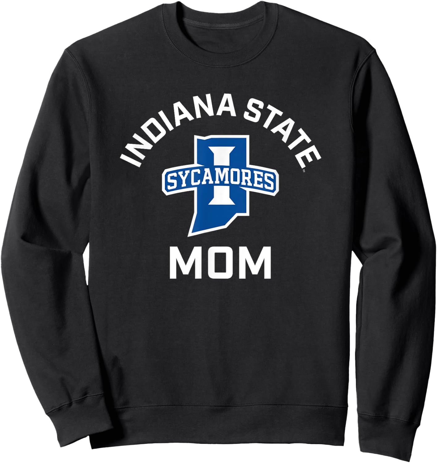 Indiana State University Sycamores Arched Mom Sweatshirt - Sweatshirt | Black