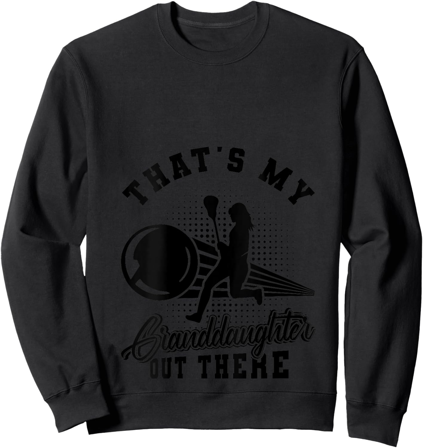 Lacrosse That's My Granddaughter Out There Grandpa Grandma V-Neck Sweatshirt - Sweatshirt | Black