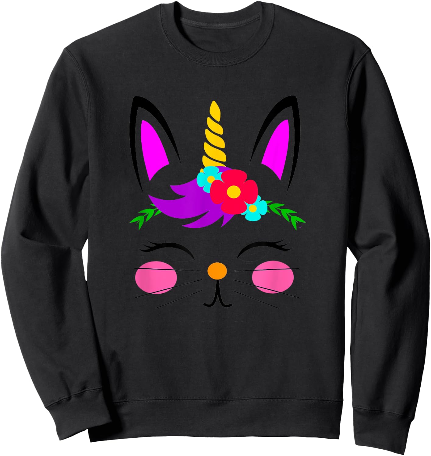 Bunny Unicorn Easter gift women men kid Easter bunnicorn Sweatshirt - Sweatshirt | Black