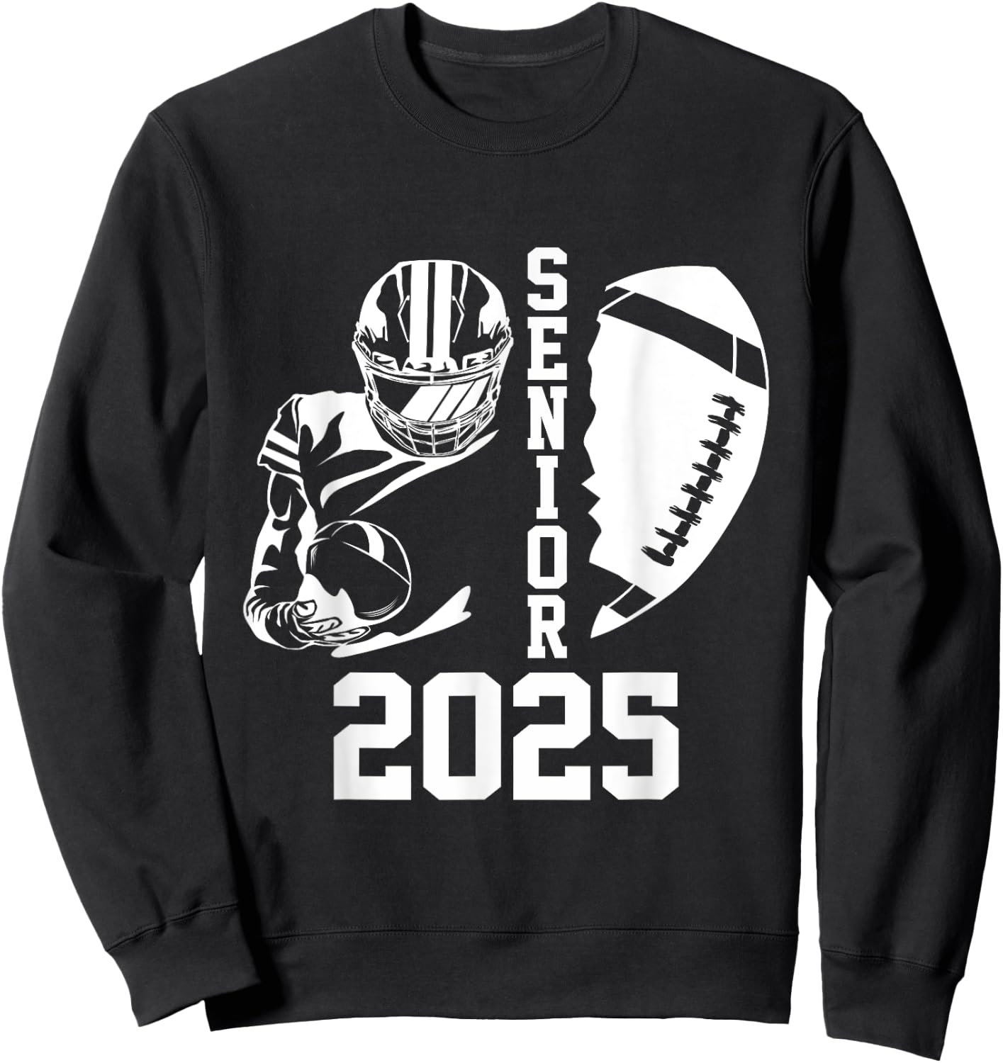 Graduate Senior Class of 2025 Graduation American Football Sweatshirt - Sweatshirt | Black