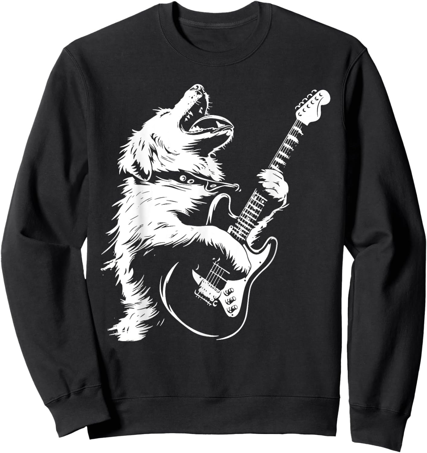 Dog Guitarist Guitar - Great Pyrenees Dad Mom Men Women Sweatshirt - Sweatshirt | Black