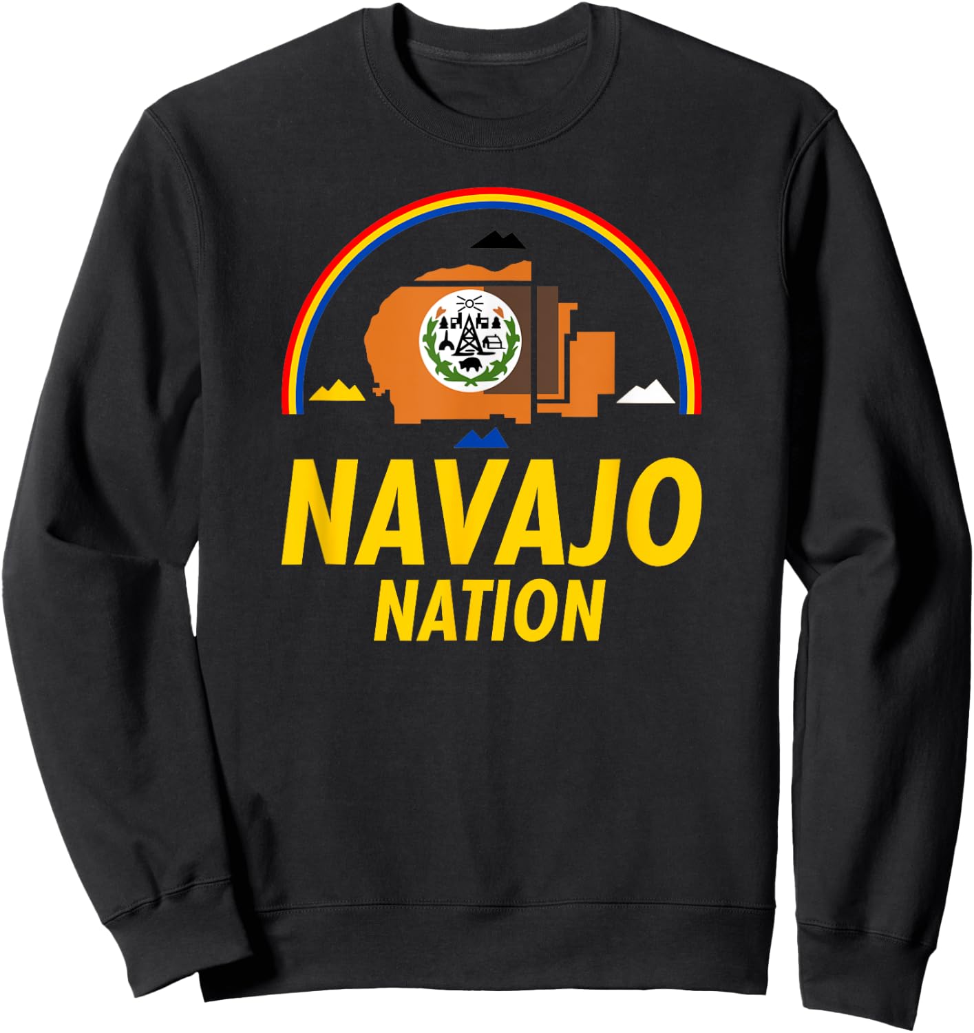 Navajo-Nation Flag: Native American Kids Sweatshirt - Sweatshirt | Black