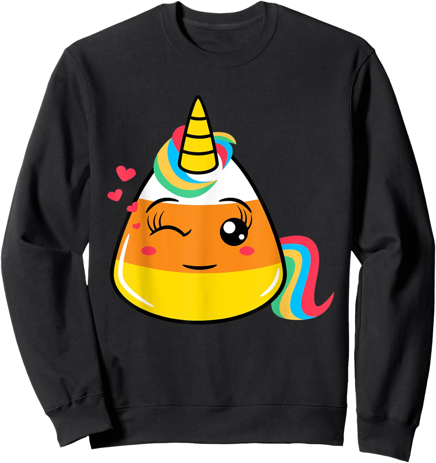 Halloween Candy Corn Unicorn Funny Men Women Kids Gifts Sweatshirt - Sweatshirt | Black
