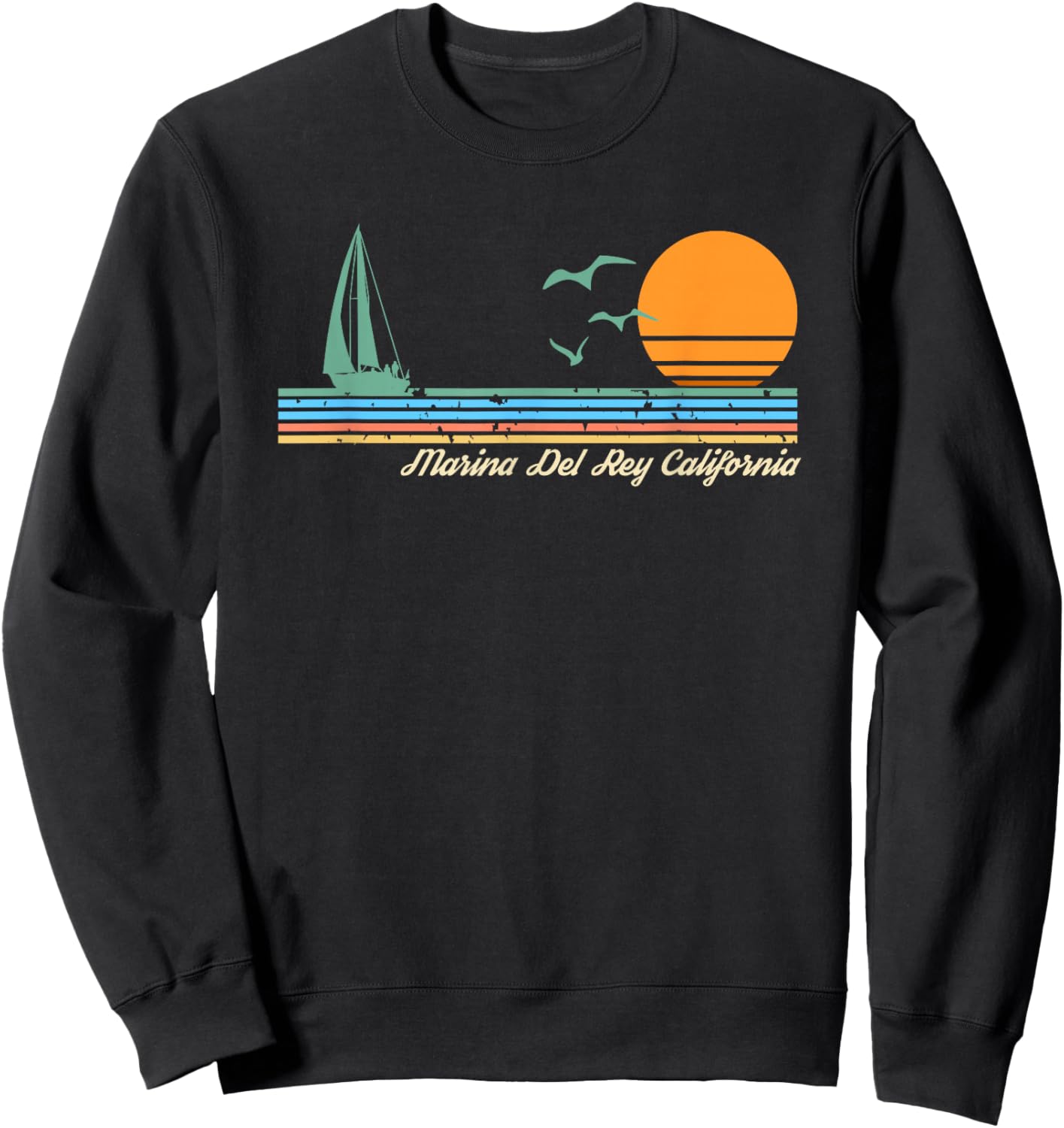Marina Del Rey California Sweatshirt - Sweatshirt | Black