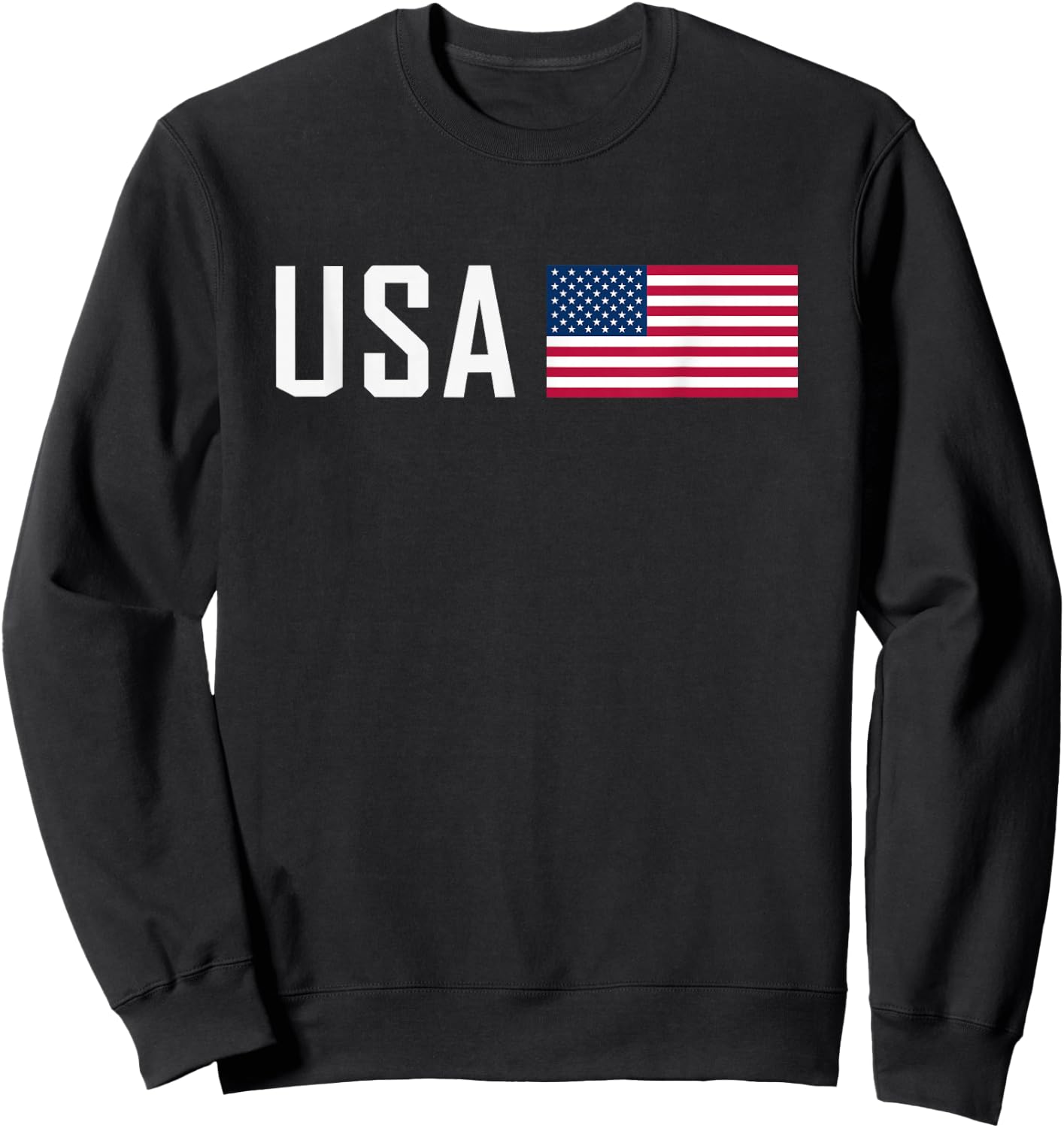 American Flag Cool Patriotic Men Women 4th of July USA Flag Sweatshirt - Sweatshirt | Black