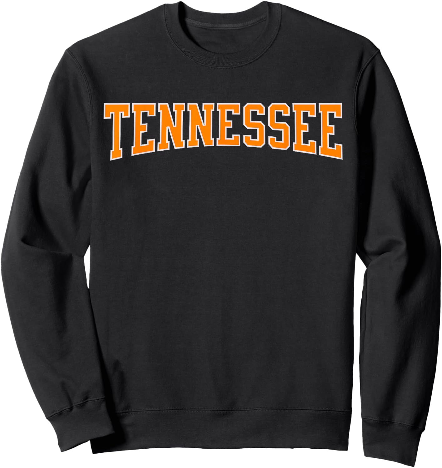 Vintage Orange Print Dark Retro Varsity Tennessee Sweatshirt - Sweatshirt | Black