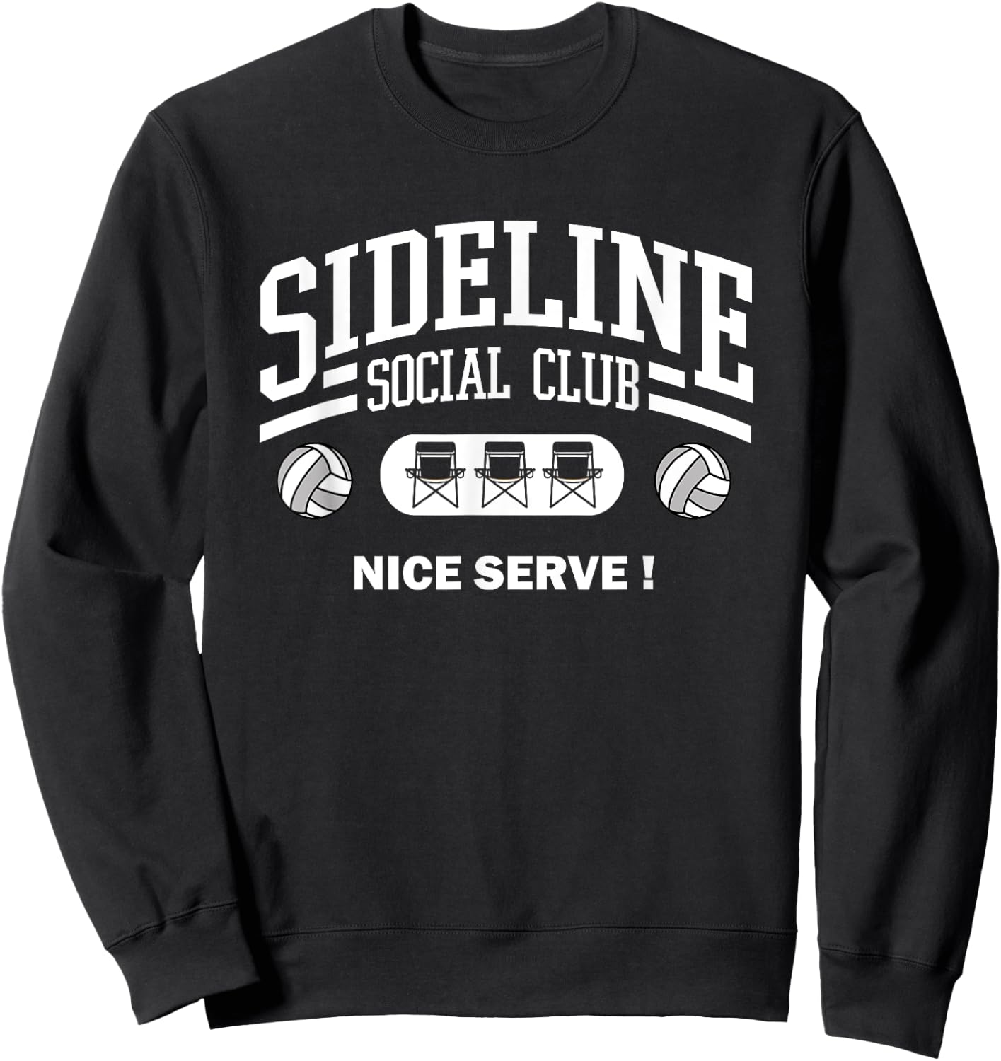 Volleyball Sideline Social Club for Volleyball Mom and Dad Sweatshirt - Sweatshirt | Black