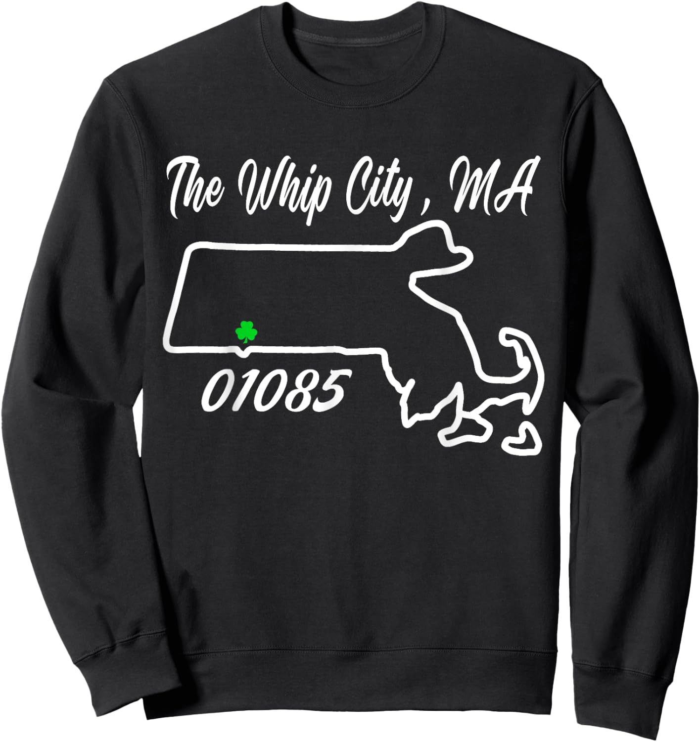 The Whip City, MA 01085 Cool State Pride Sweatshirt - Sweatshirt | Black