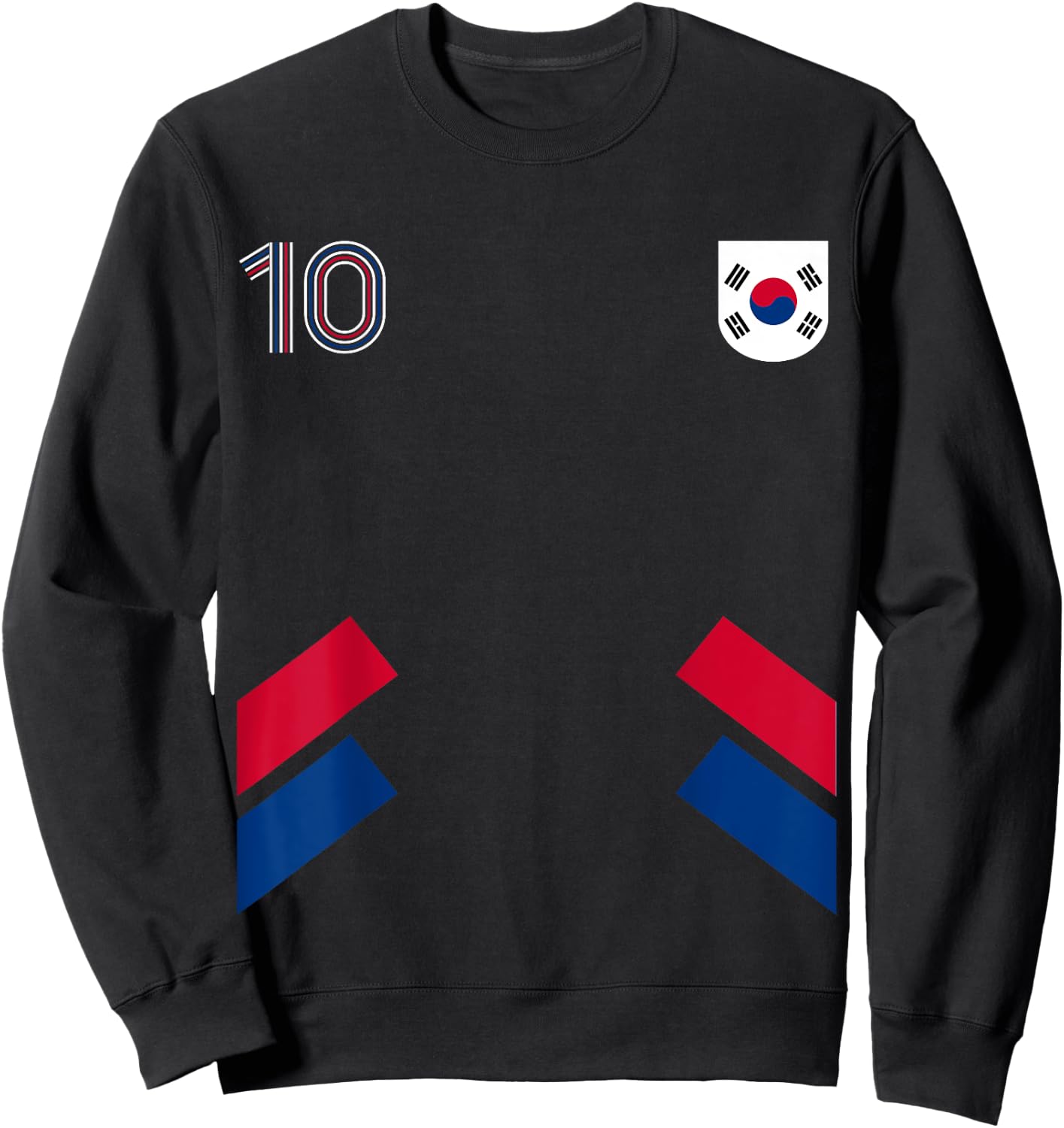 Retro10 South Korea Football South Korea Soccer Flag Sweatshirt - Sweatshirt | Black