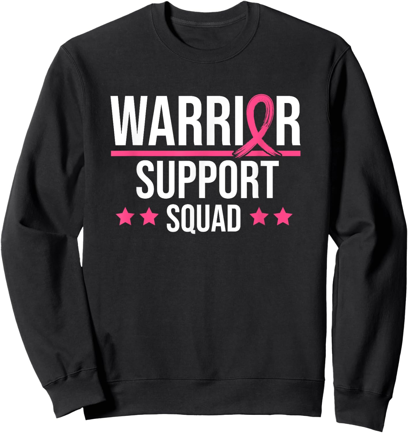 Breast Cancer Support Squad Pink Ribbon Sweatshirt - Sweatshirt | Black