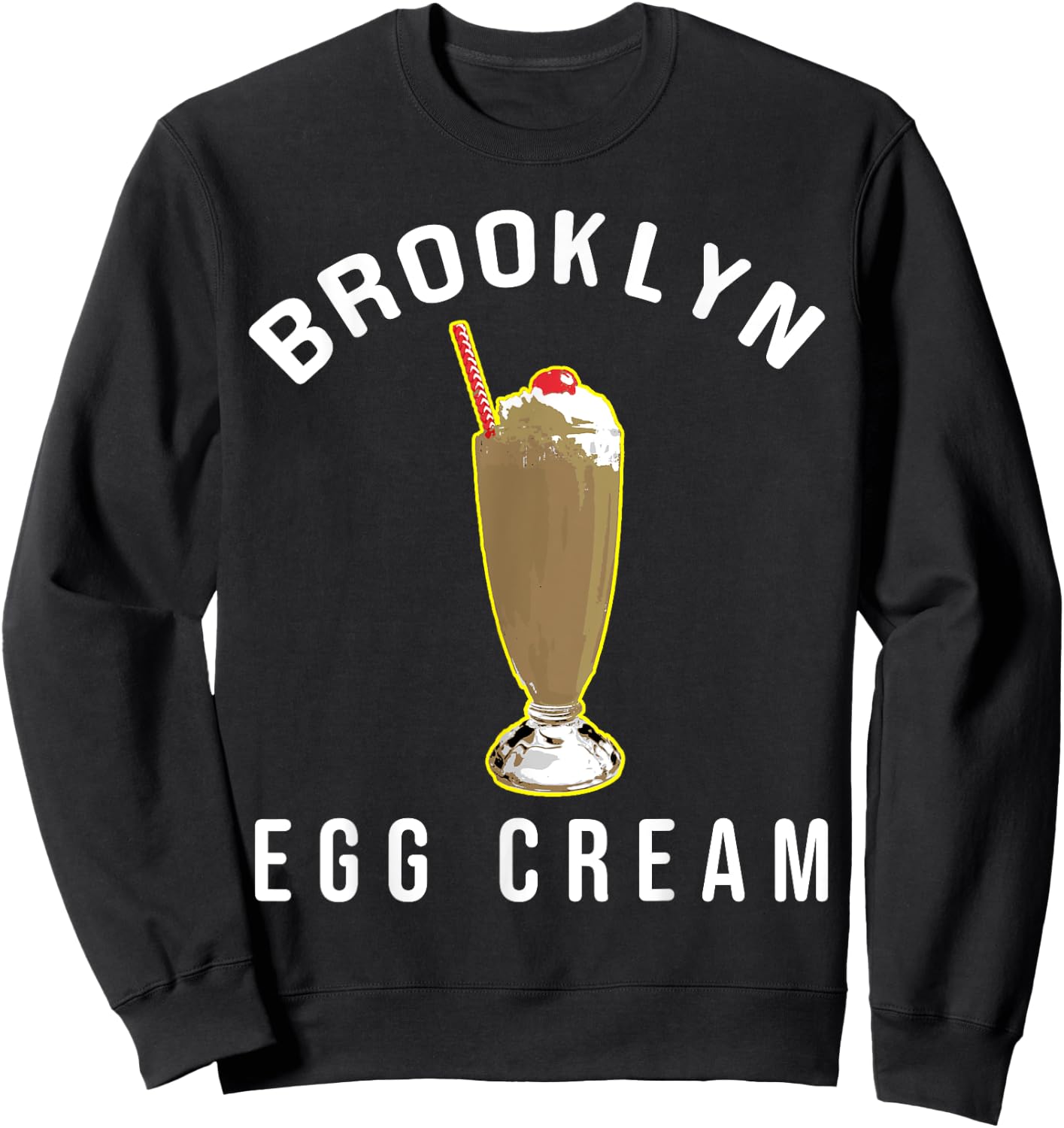 Retro Brooklyn New York Egg Cream NY Old School Home Sweatshirt - Sweatshirt | Black