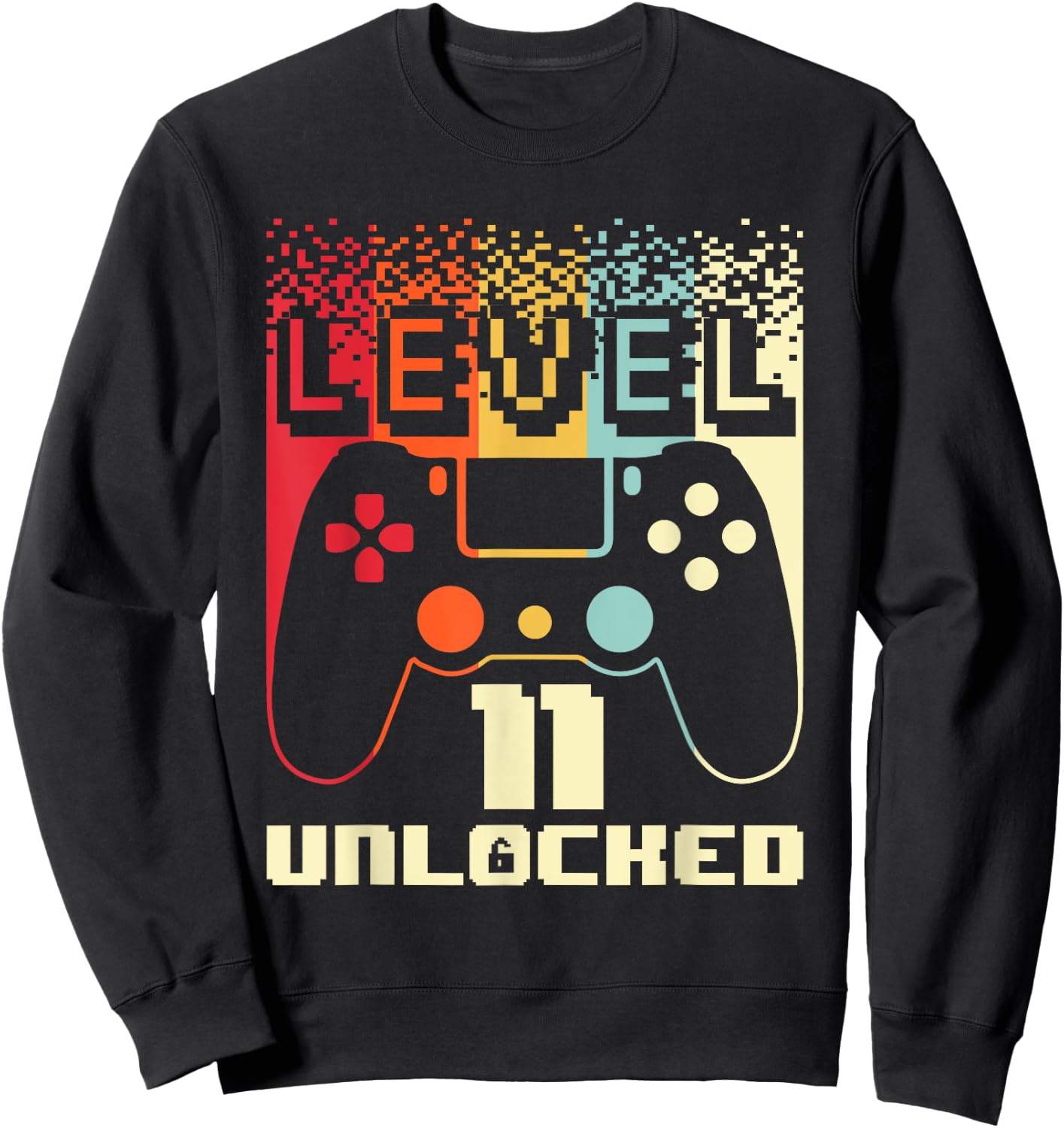 11th Birthday For Boys Level 11 Unlocked Gamer 11 Year Old Sweatshirt - Sweatshirt | Black