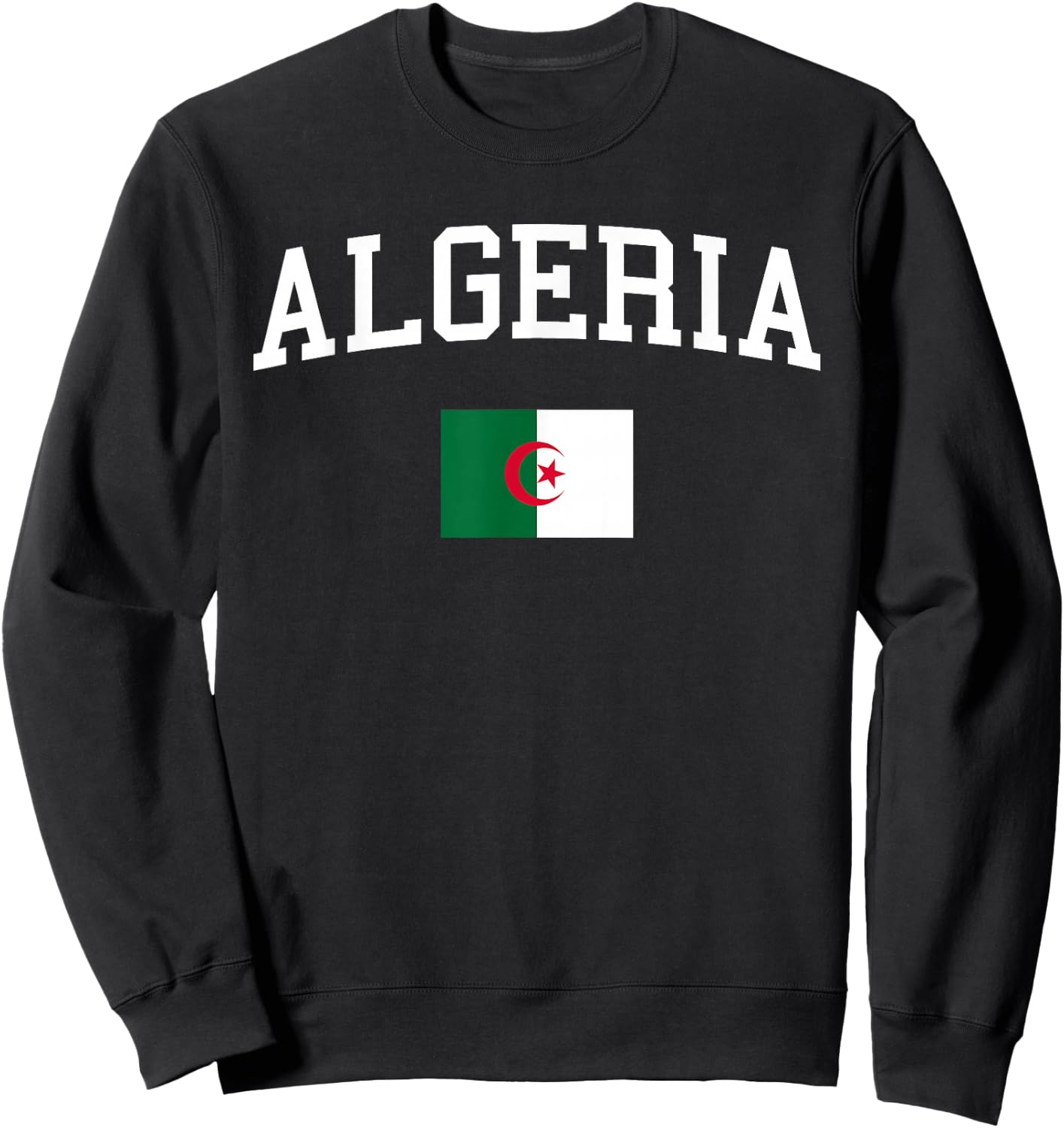 Algerian Flag Men Women Kids Algeria Sweatshirt - Sweatshirt | Black