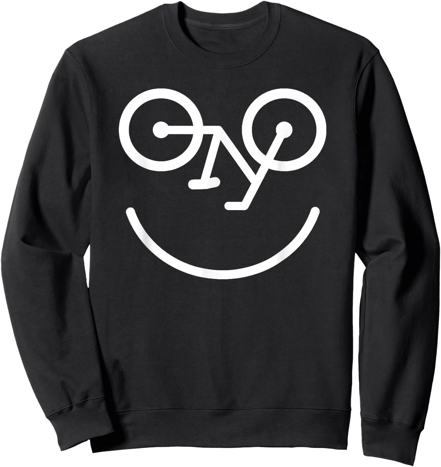 Funny Bicycle Face - Smile Glasses Reversed Smiling Bike Sweatshirt - Sweatshirt | Black