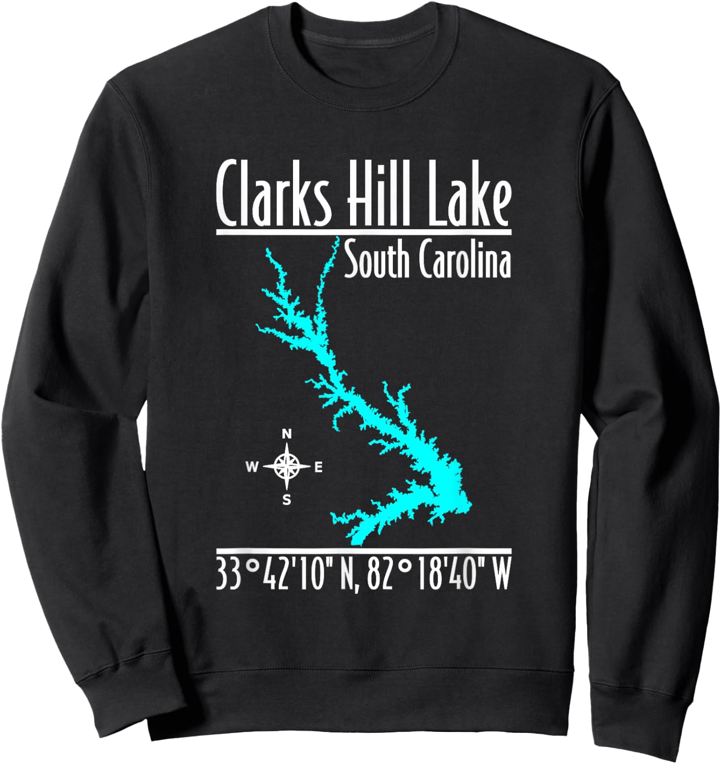 Modern Clarks Hill Lake - South Carolina Sweatshirt - Sweatshirt | Black