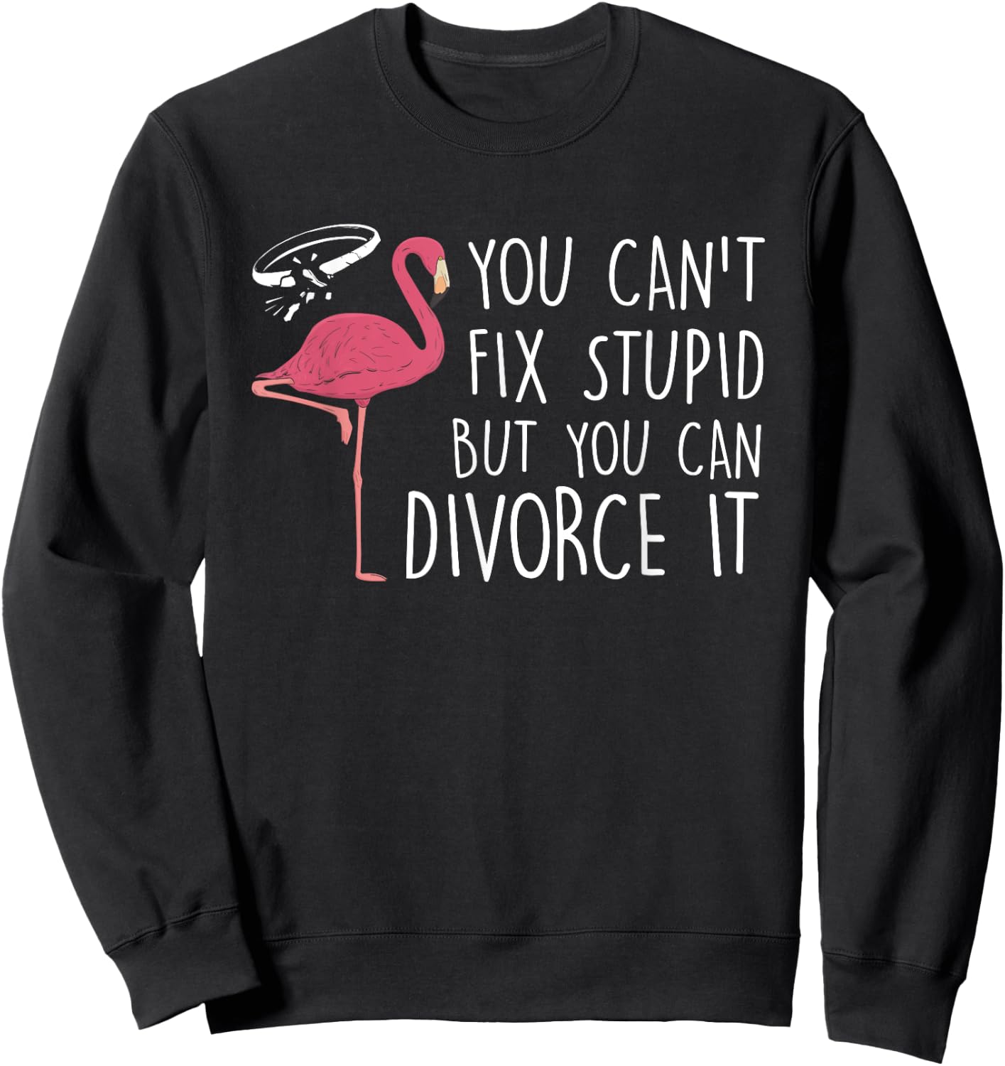You Can't Fix Stupid But You Can Divorce It Divorce Party Sweatshirt - Sweatshirt | Black