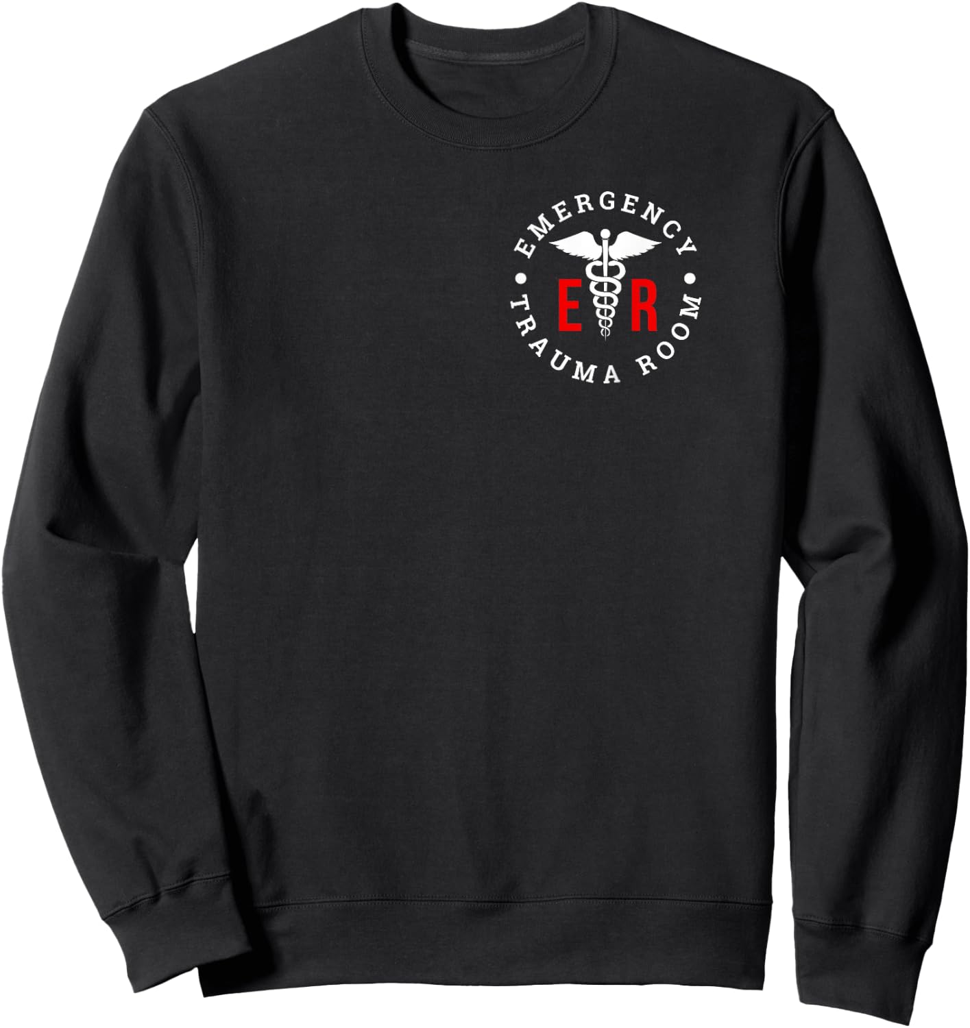 Emergency Department ER Trauma Front and Back Design Sweatshirt - Sweatshirt | Black