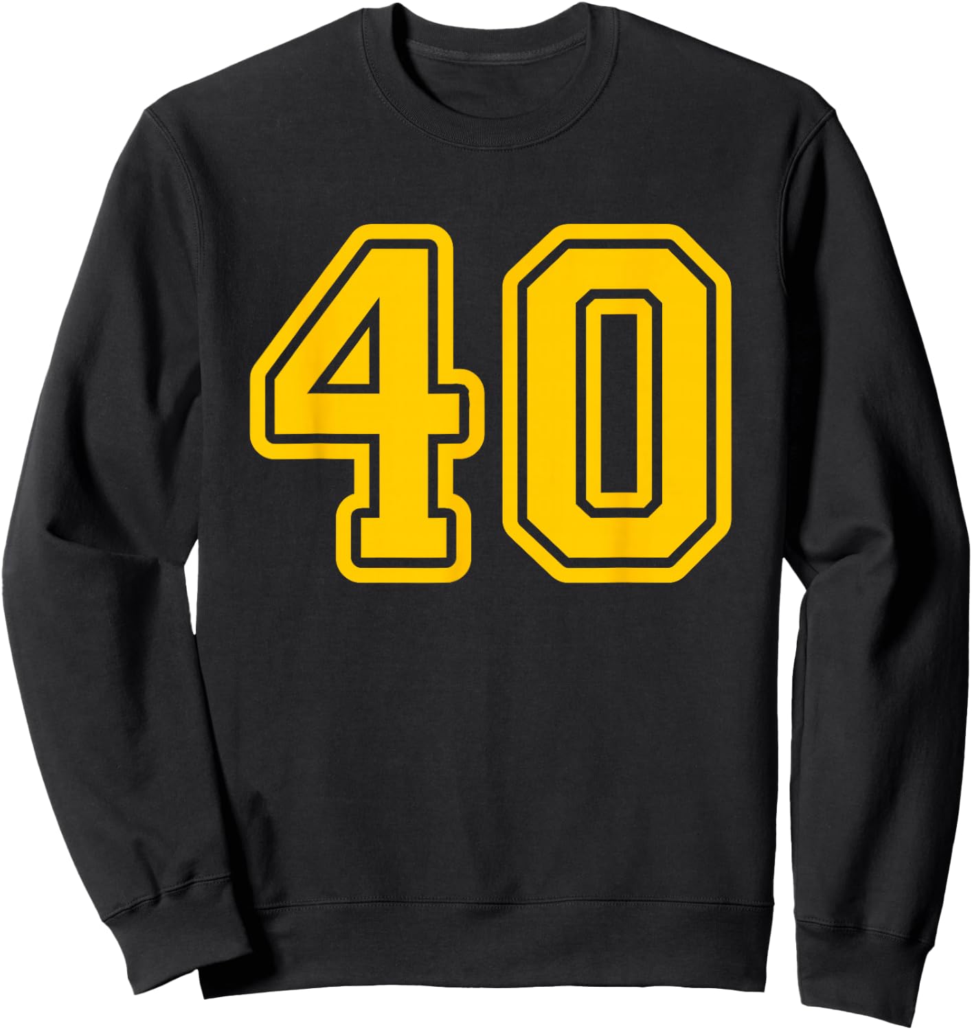 Yellow Sports Team Number #40 Sweatshirt - Sweatshirt | Black