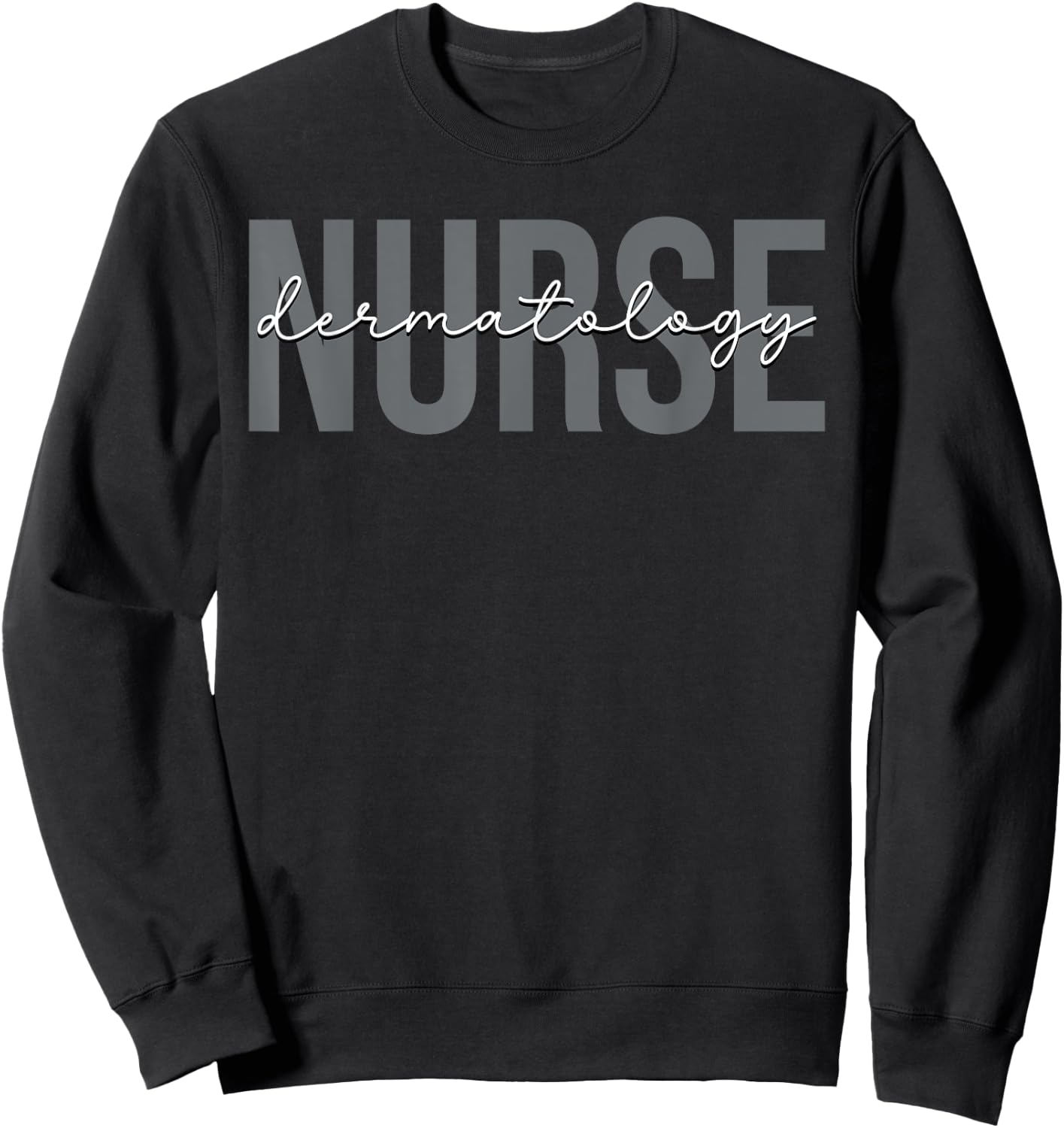 Dermatology Nurse Dermatologist Gifts -Adult Black Small Modern U-Neck Short Sleeve Graphic Sweatshirt - Sweatshirt | Black