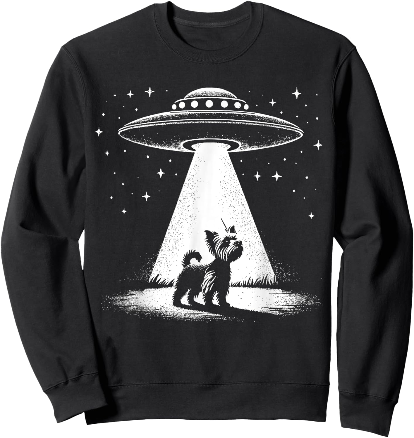 Yorkie Mom Dad Dog - Funny Alien UFO Sweatshirt - Sweatshirt | Black