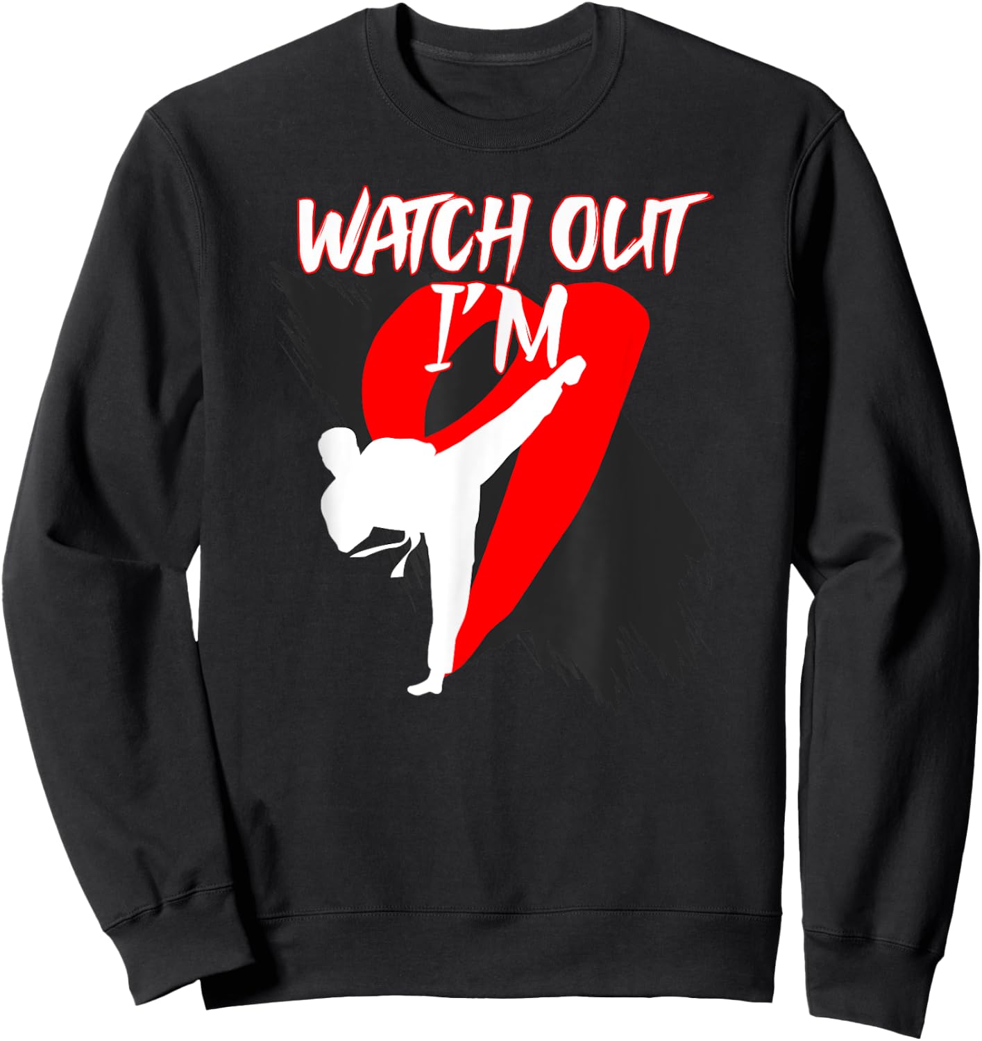 9th Birthday Party Taekwondo 9 Year Old Taekwondo Fighter Sweatshirt - Sweatshirt | Black