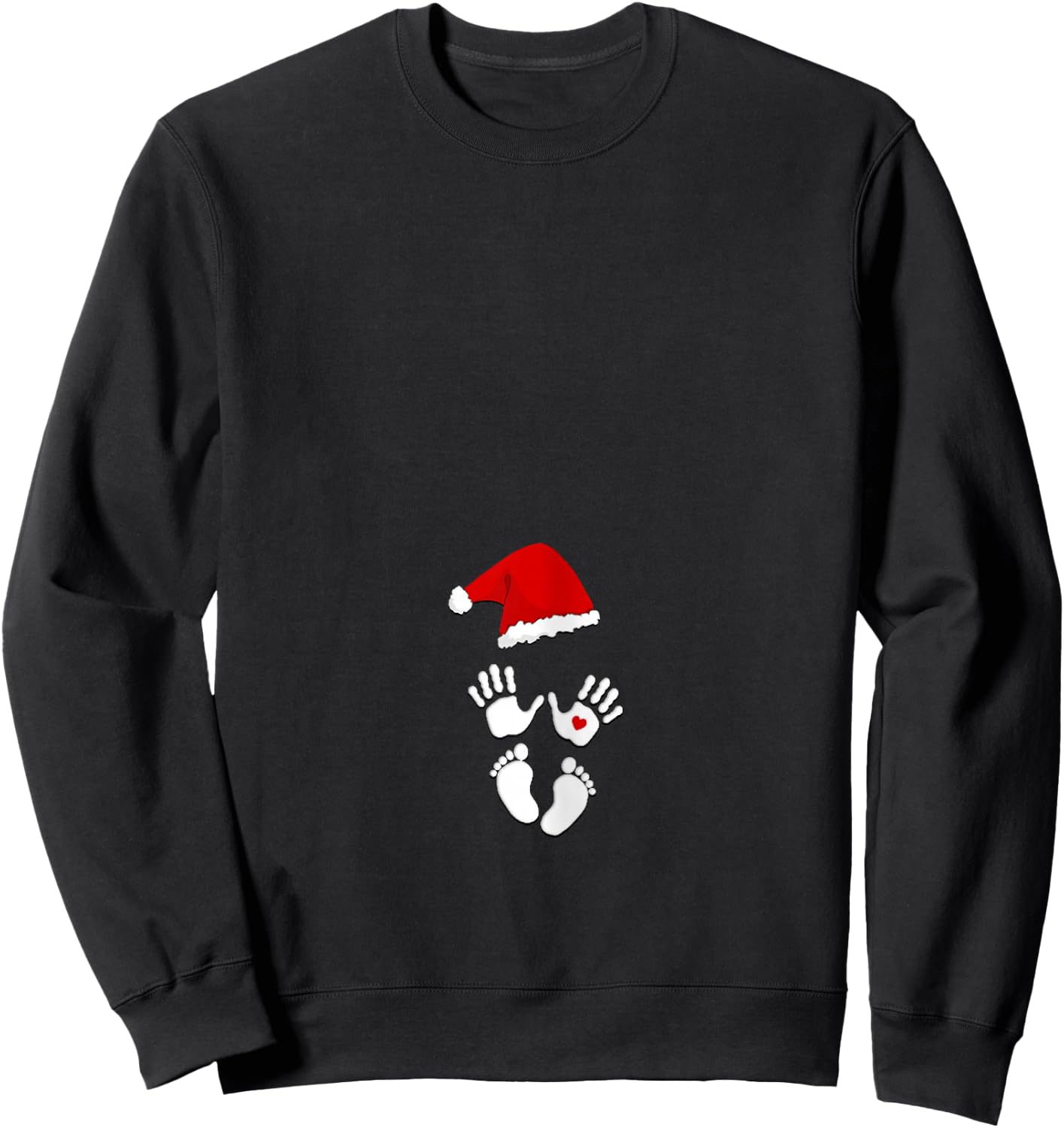 Baby Bump First Christmas Pregnancy Shirts Humor Sweatshirt - Sweatshirt | Black