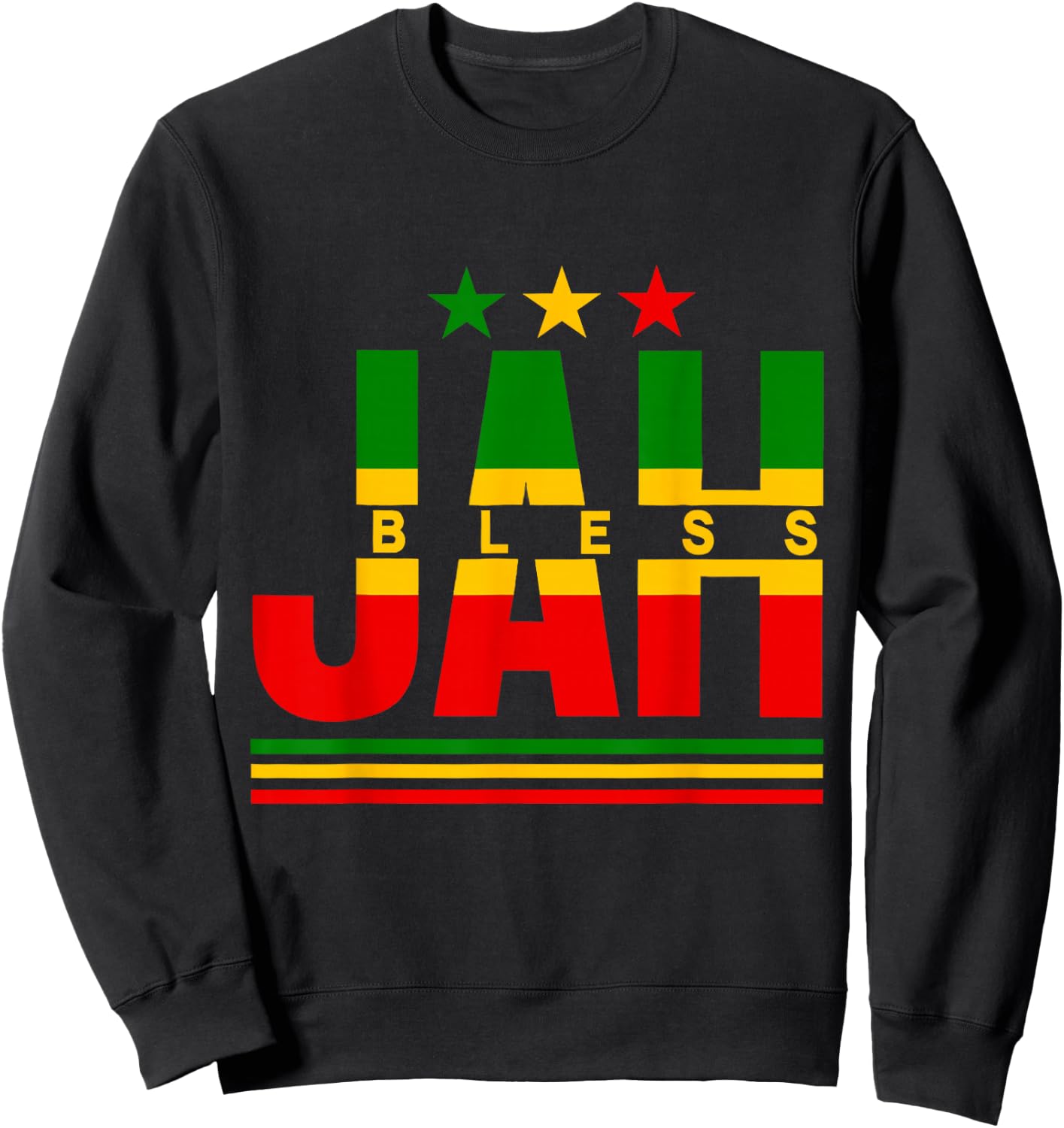 Jah Bless Rasta Reggae Music Rastafari Roots Jamaican Sweatshirt - Sweatshirt | Black