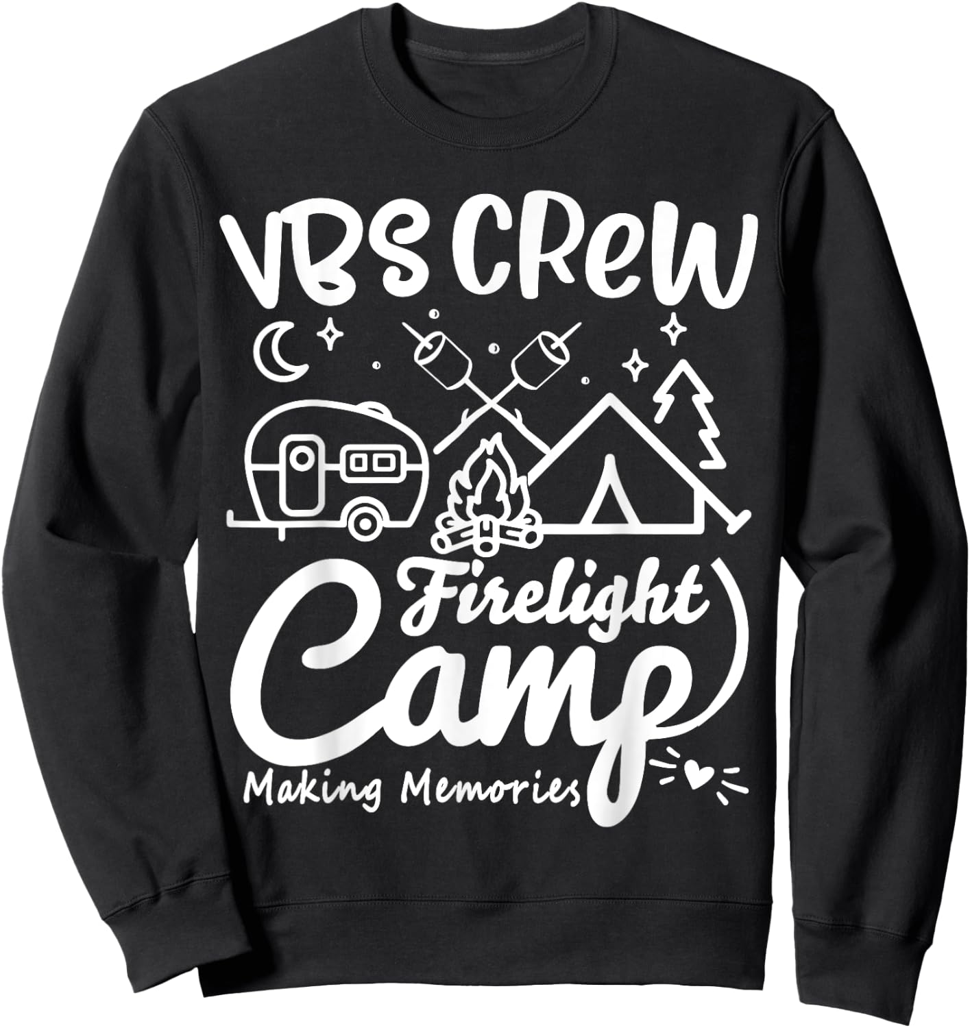 VBS Crew Camp Firelight Vacation Bible School Camping Camper Sweatshirt - Sweatshirt | Black