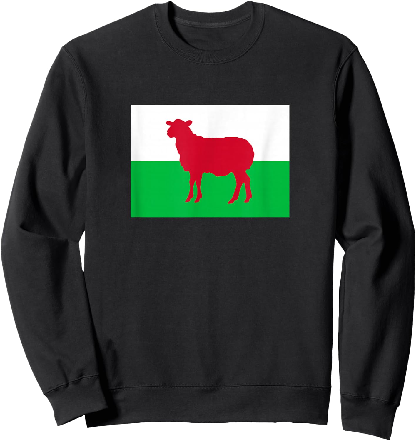 Welsh Sheep Wales Flag Funny Dragon Cymru Cardiff Wrexham Sweatshirt - Sweatshirt | Black