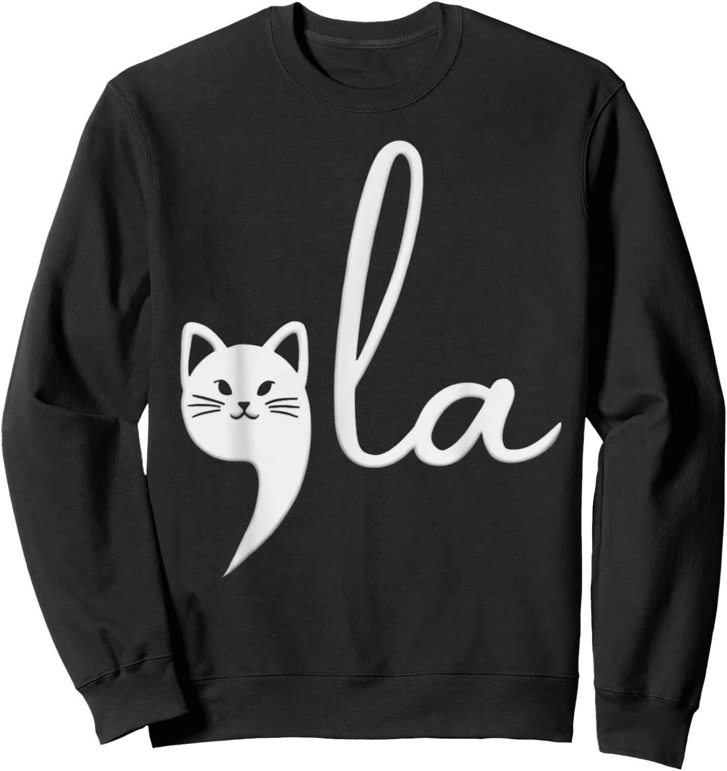 Cute Cat Comma-La Kamala Harris President 2024 Women Girls Kids Sweatshirt - Sweatshirt | Black