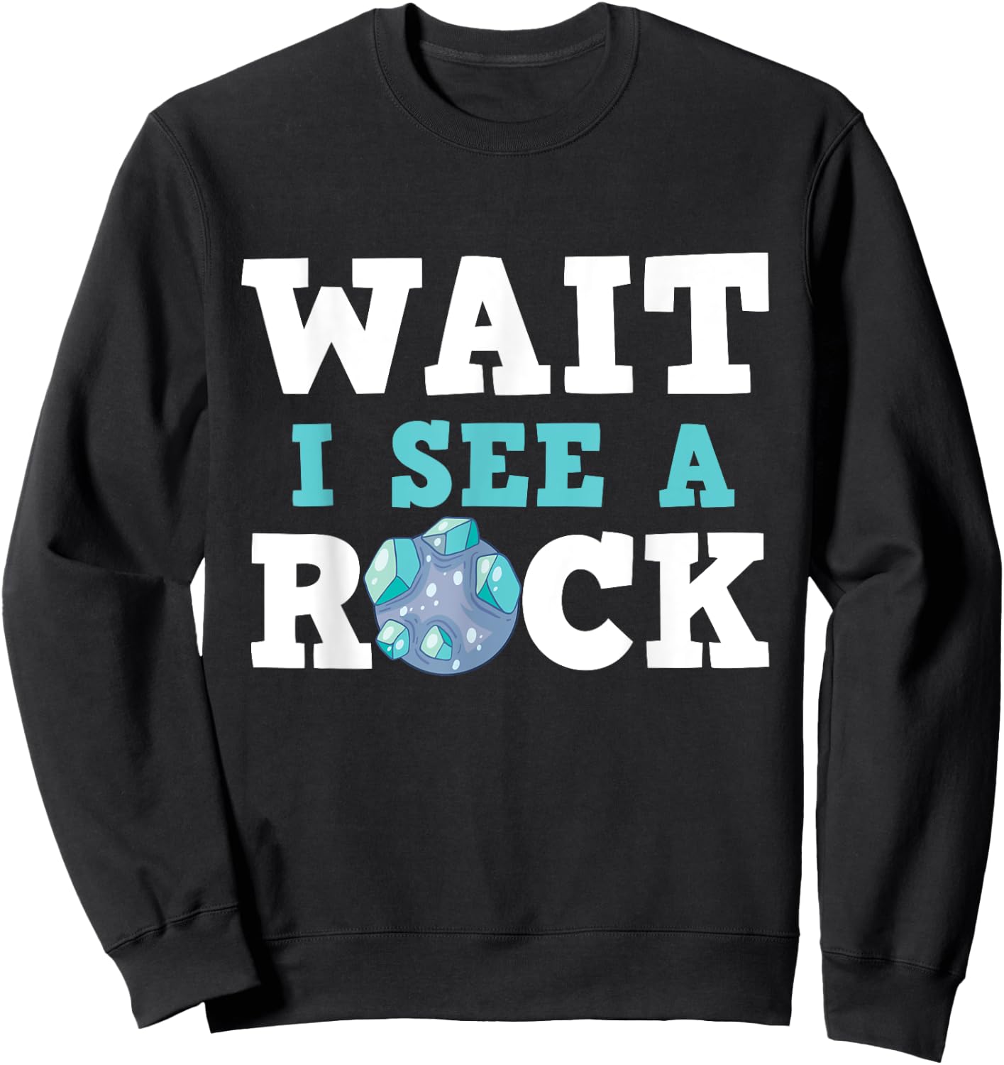 Wait I See A Rock - Rock Collector Geode Hunter Geology Sweatshirt - Sweatshirt | Black