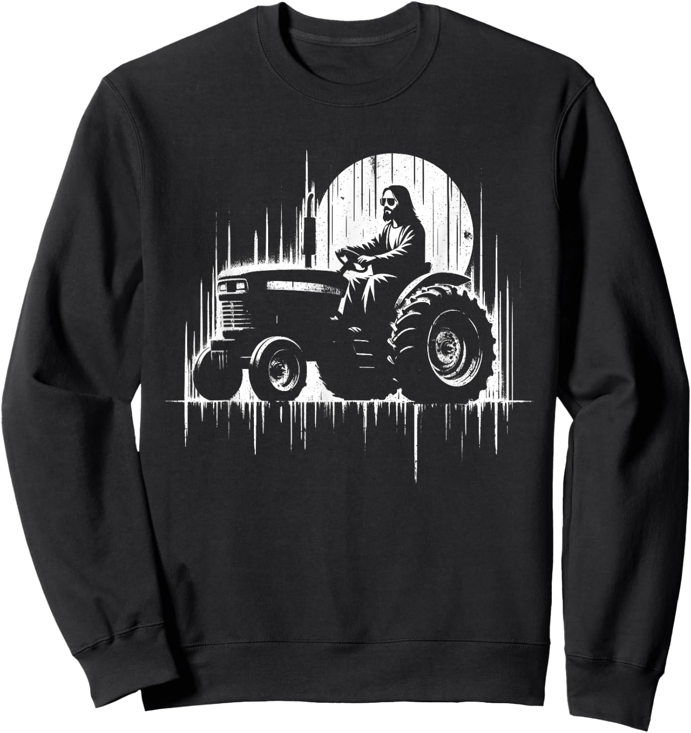 Jesus Tractor - Funny Christian Religious Tractor Driver Sweatshirt - Sweatshirt | Black