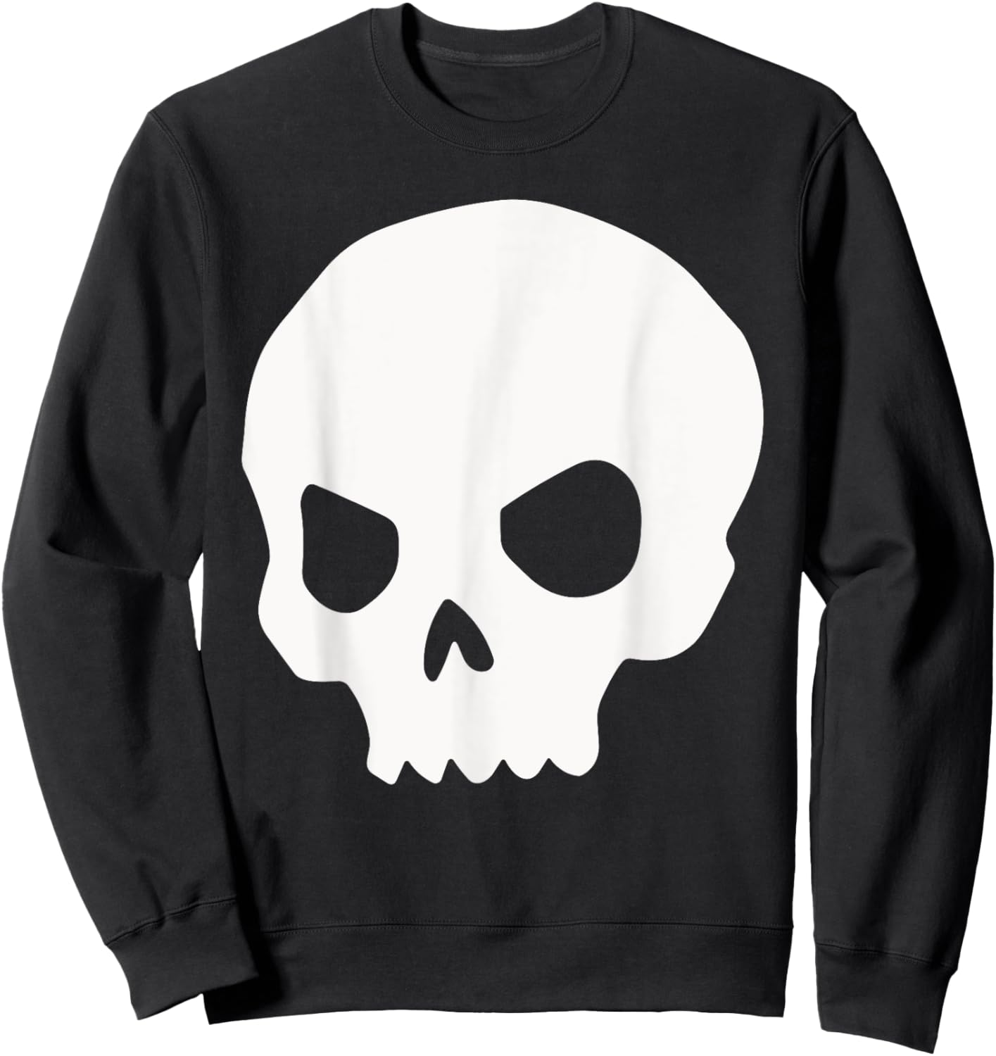 White Halloween Skeleton Silhouette Goth Punk Rock Skull Sweatshirt - Sweatshirt | Black