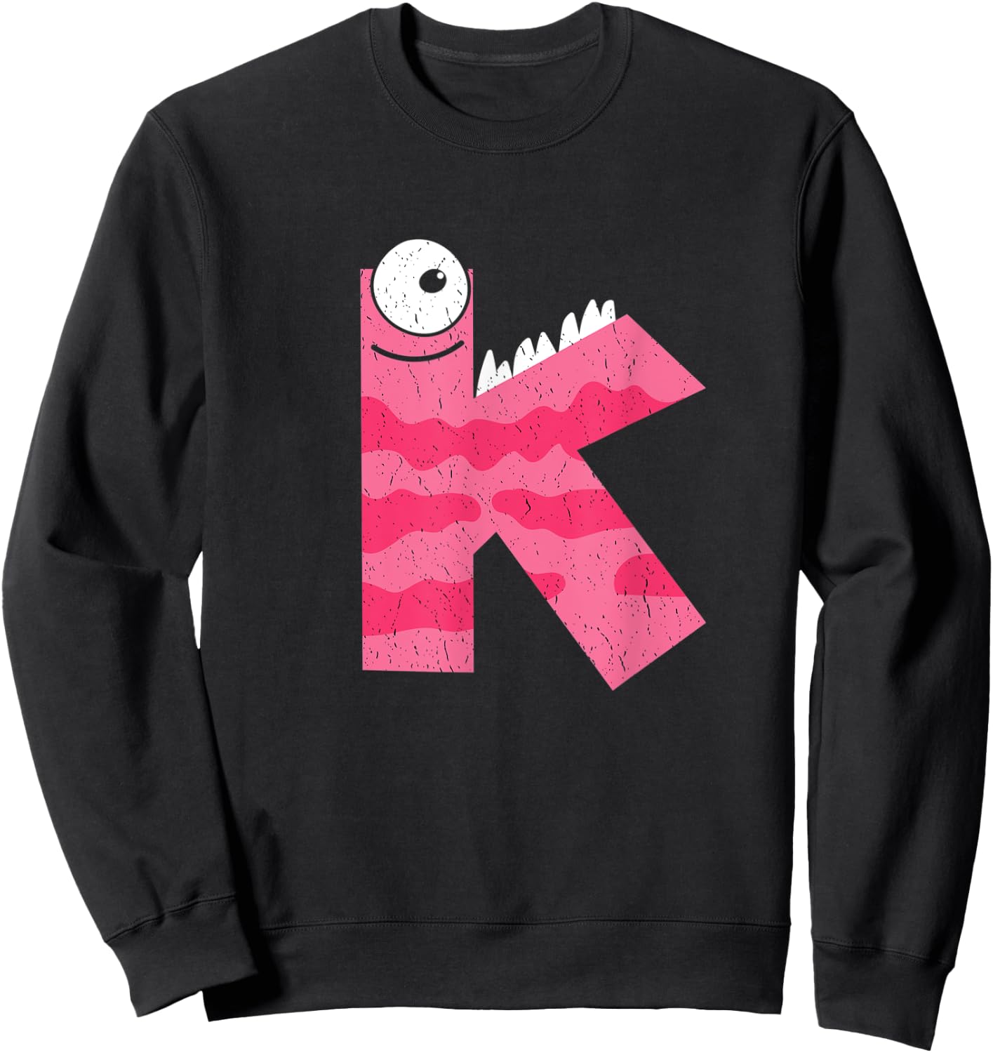 K Shirts , Women & Kids - Alphabet Letter K Halloween Sweatshirt - Sweatshirt | Black