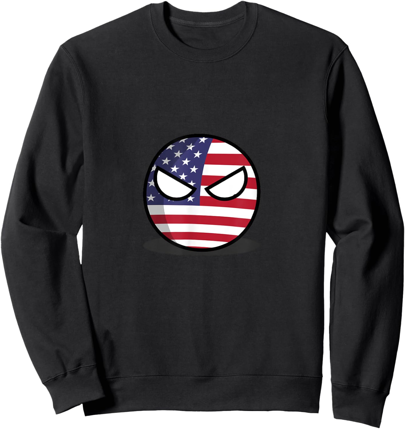 United States Countryball, American Flag Angry Eyes Women Men Sweatshirt - Sweatshirt | Black