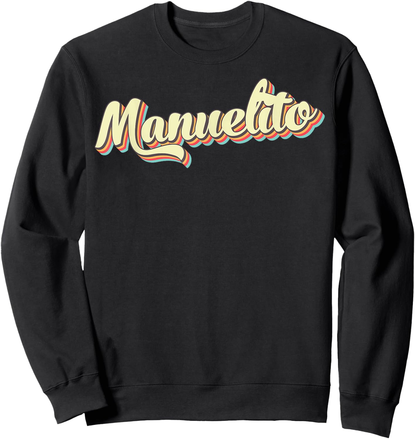 Manuelito Retro Art Baseball Font Vintage Sweatshirt - Sweatshirt | Black