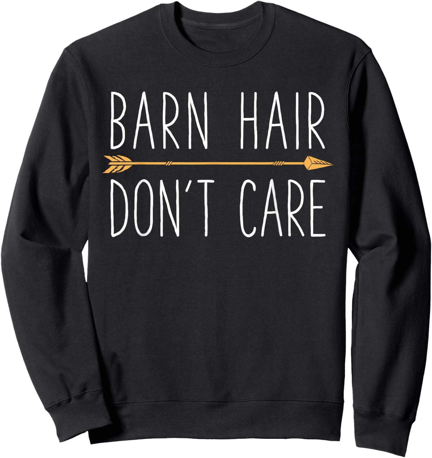 Horse Barn Hair Don't Care Girls Women Farm Horseback Riding Sweatshirt - Sweatshirt | Black