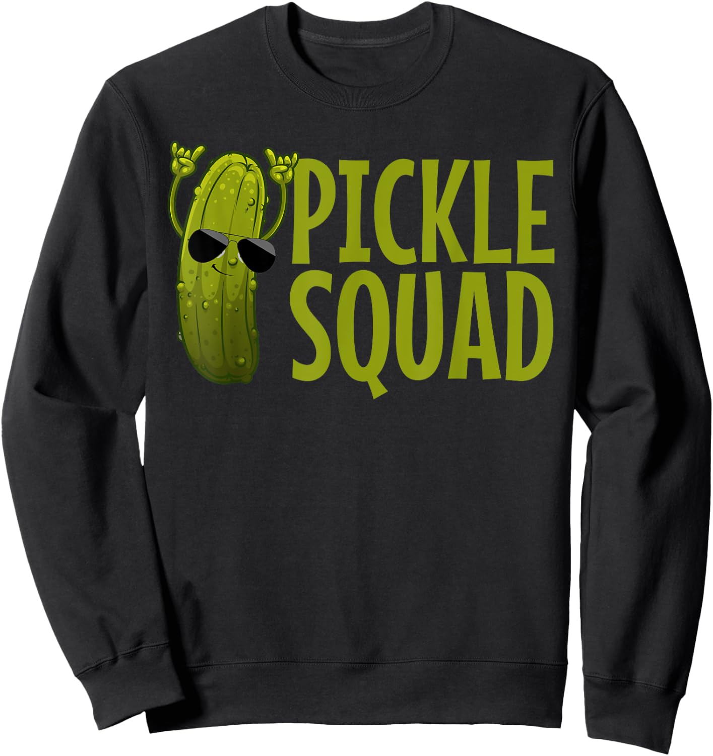 Cute Pickle Design Women Kids Cucumber Pickle Lover Sweatshirt - Sweatshirt | Black