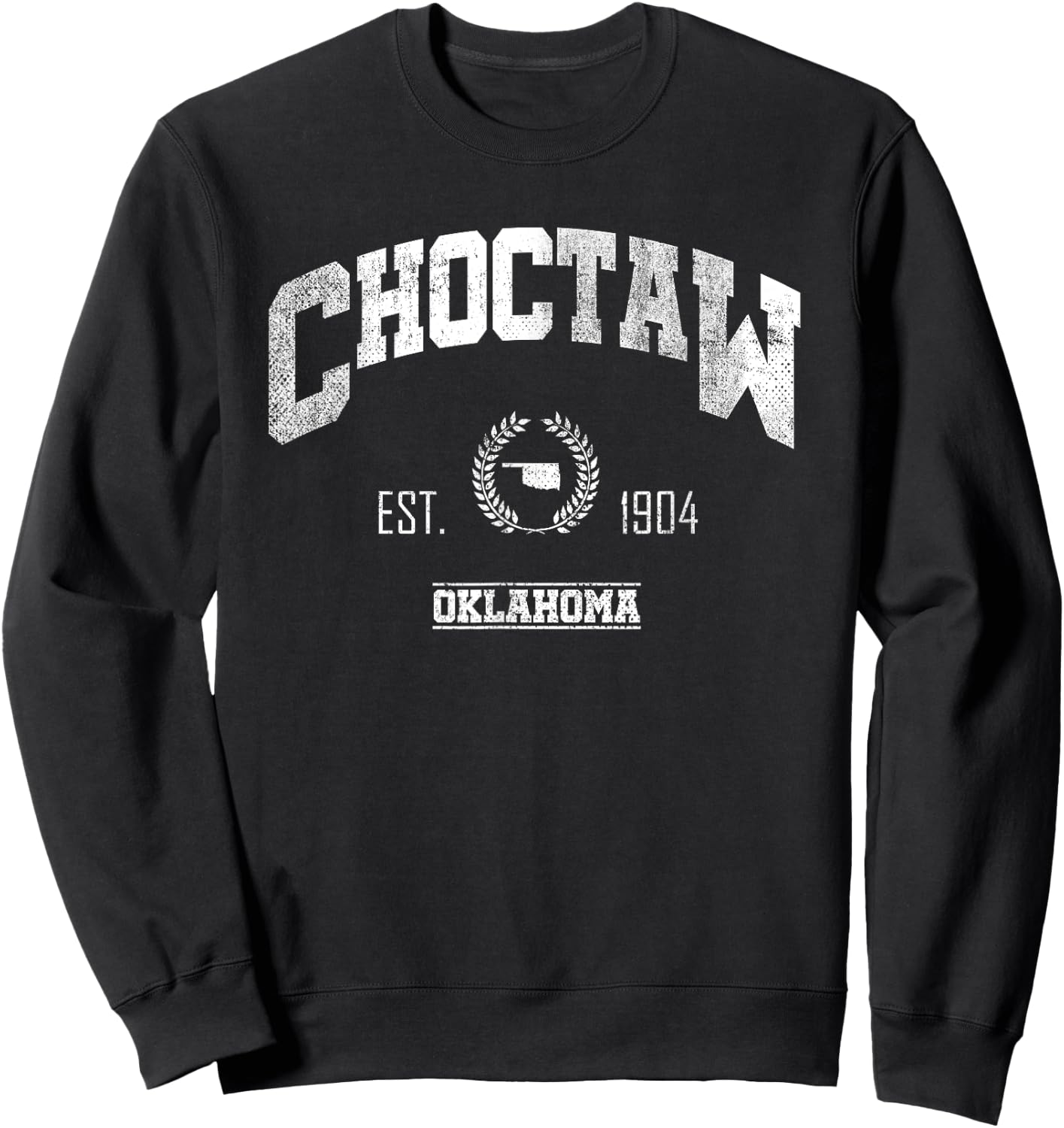 Choctaw OK | Oklahoma | Vintage Throwback Sweatshirt - Sweatshirt | Black
