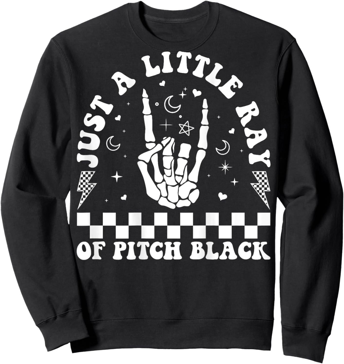 Just A Little Ray Of Pitch Black Witch Halloween ON BACK Sweatshirt - Sweatshirt | Black