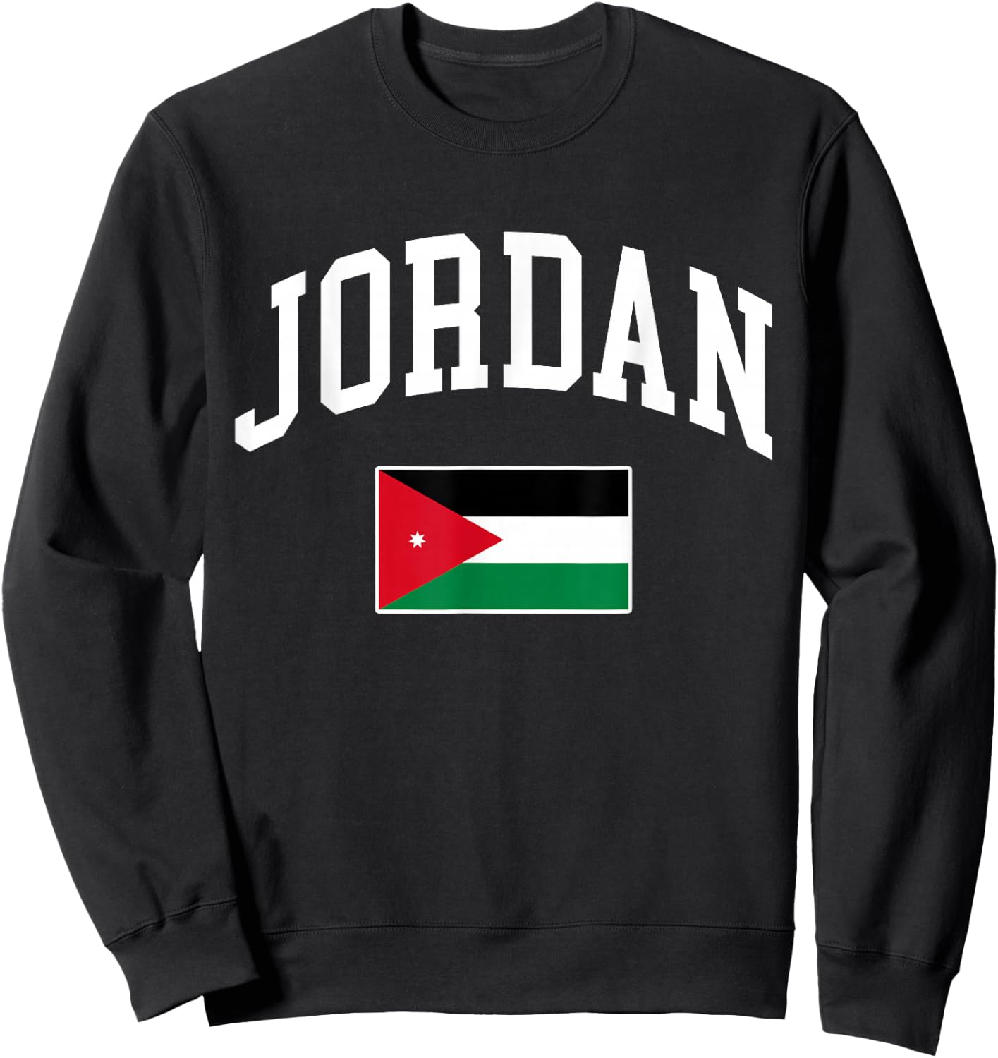 Jordan Jordanian Flag Retro Vintage Classic Graphic Sweatshirt - Sweatshirt | Black