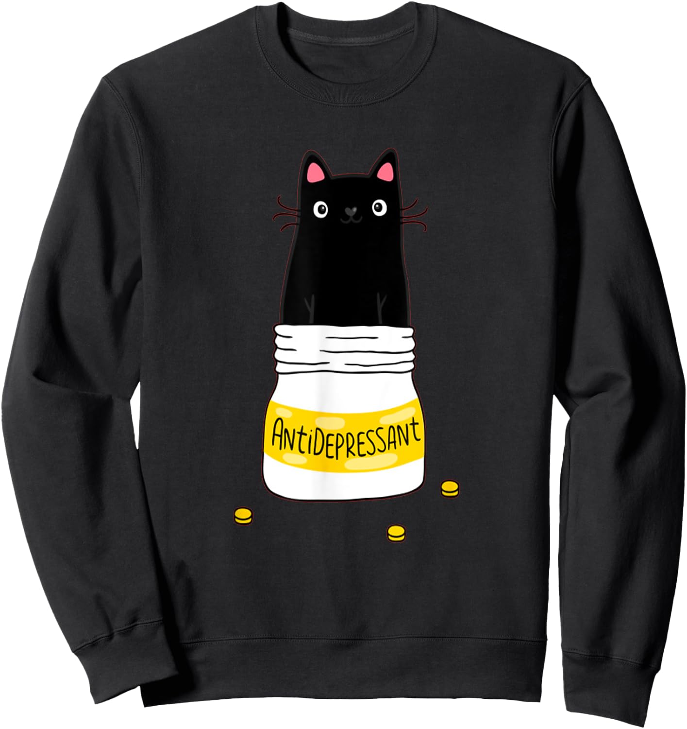 Cute Funny Cat Sweatshirt - Sweatshirt | Black