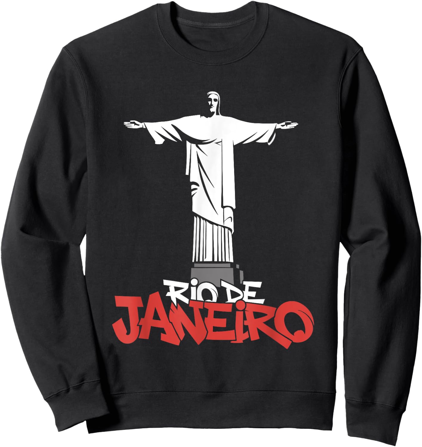Christ The Redeemer Rio De Janeiro - Vintage Brazil Souvenir Sweatshirt - Sweatshirt | Black